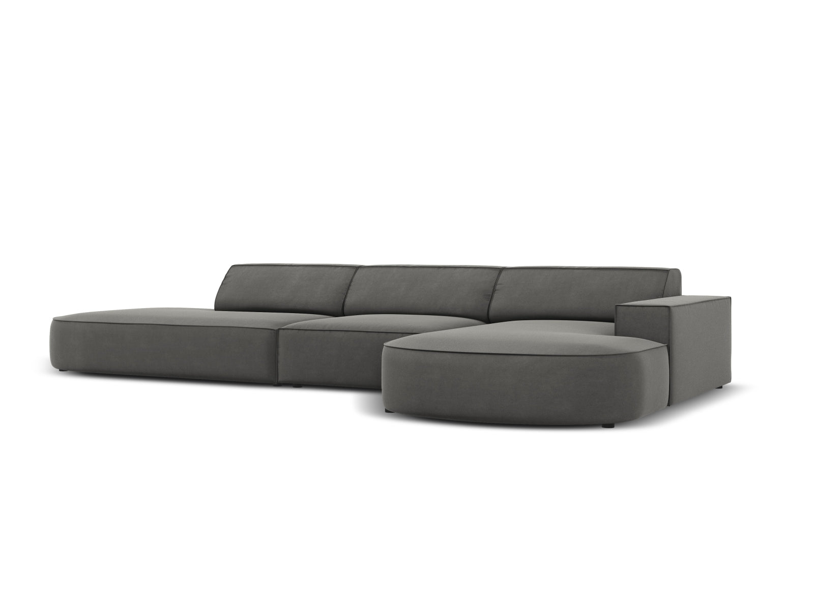 Jodie Velour modulares Ecksofa rechts 4 Sitzer in Light Grey präsentiert im Onlineshop von KAQTU Design AG. Ecksofa rechts ist von Micadoni