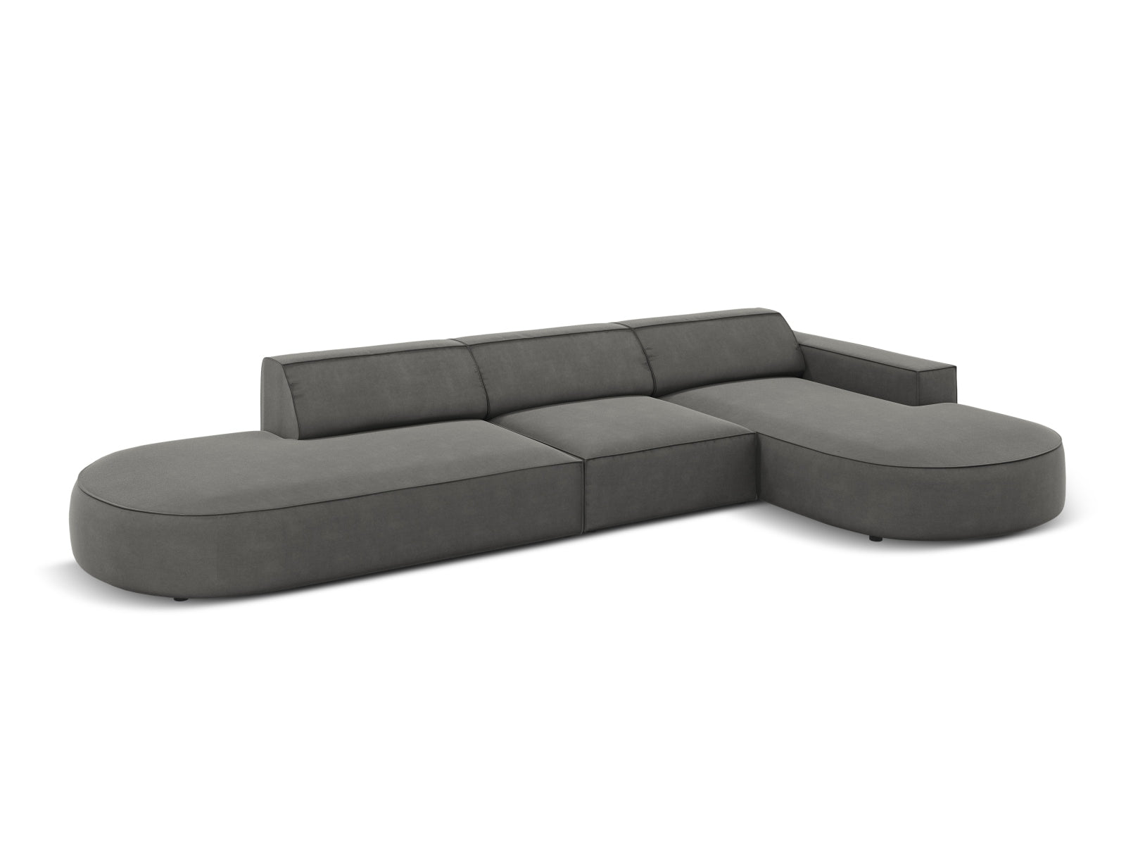 Jodie Velour modulares Ecksofa rechts 4 Sitzer in Light Grey präsentiert im Onlineshop von KAQTU Design AG. Ecksofa rechts ist von Micadoni