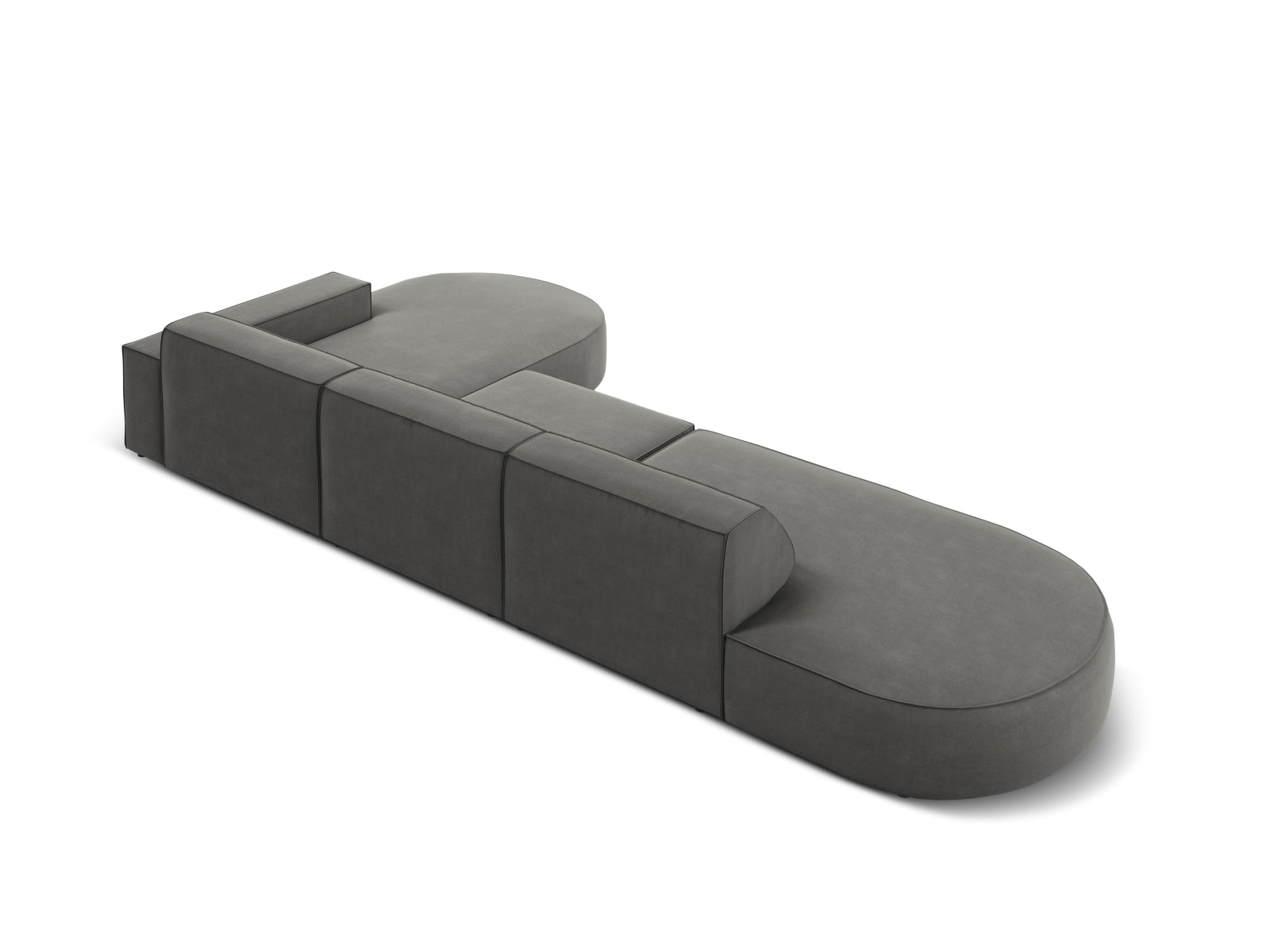 Jodie Velour modulares Ecksofa rechts 4 Sitzer in Light Grey präsentiert im Onlineshop von KAQTU Design AG. Ecksofa rechts ist von Micadoni