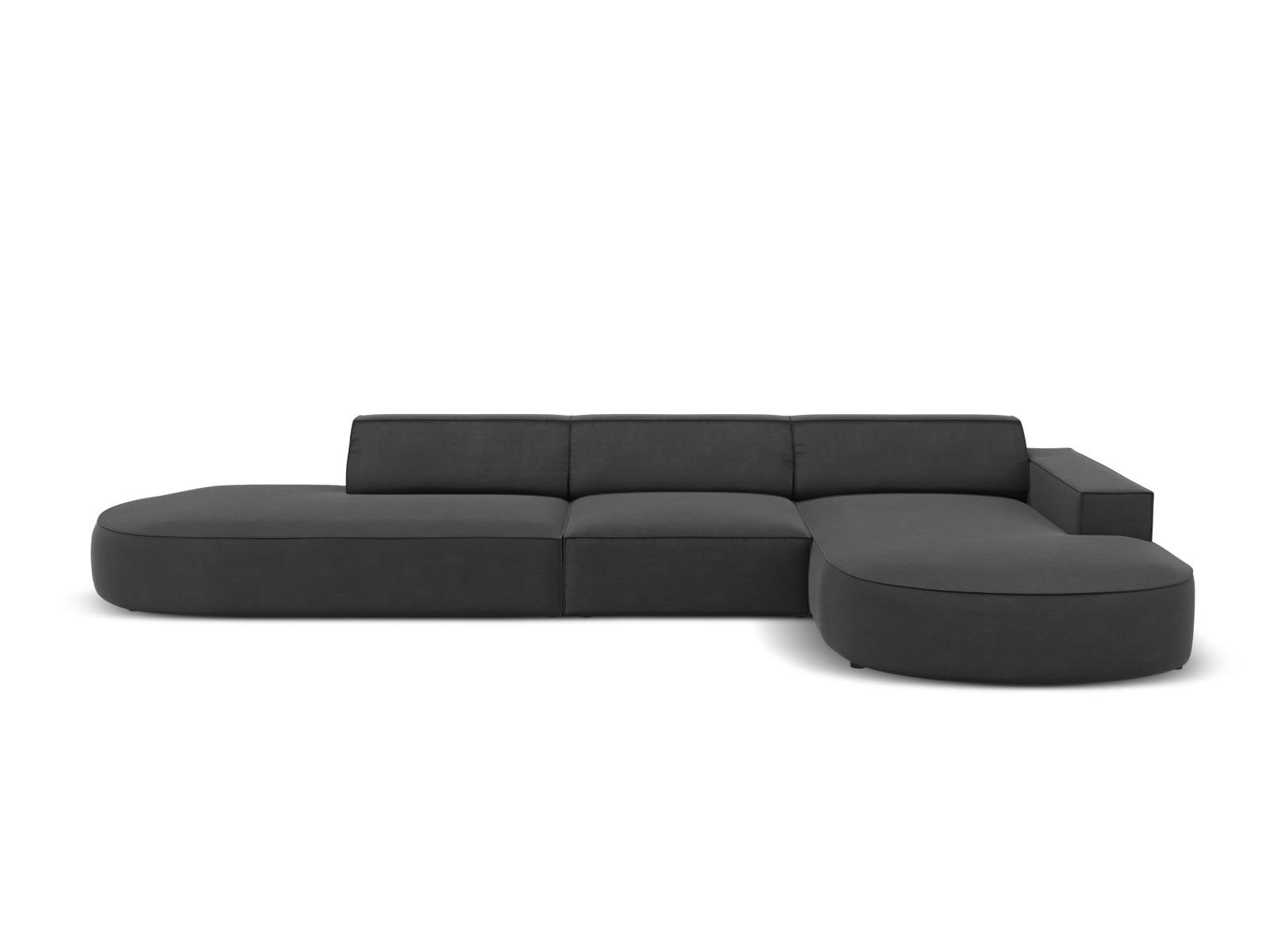 Jodie Velour modulares Ecksofa rechts 4 Sitzer in Grey präsentiert im Onlineshop von KAQTU Design AG. Ecksofa rechts ist von Micadoni