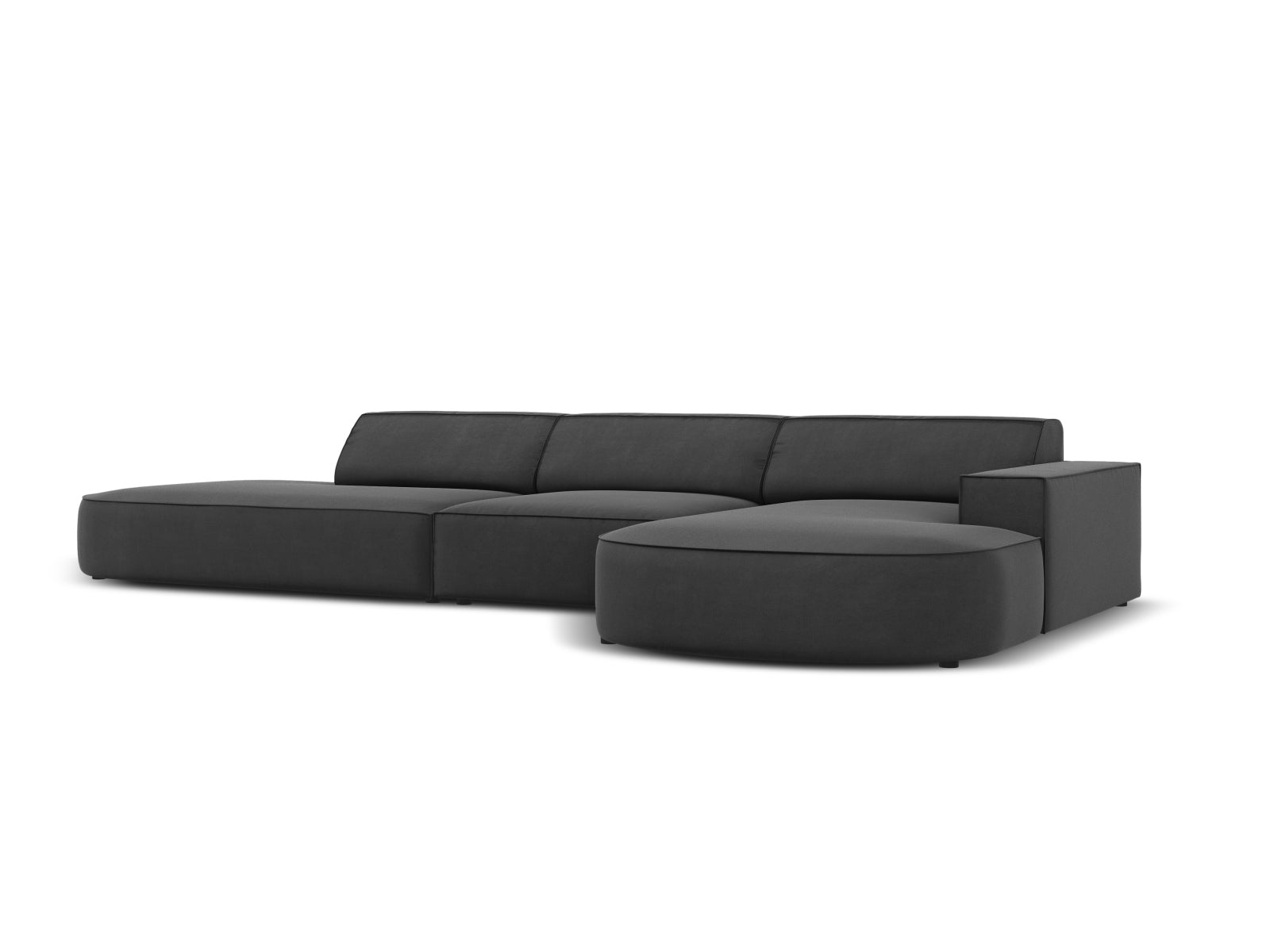 Jodie Velour modulares Ecksofa rechts 4 Sitzer in Grey präsentiert im Onlineshop von KAQTU Design AG. Ecksofa rechts ist von Micadoni