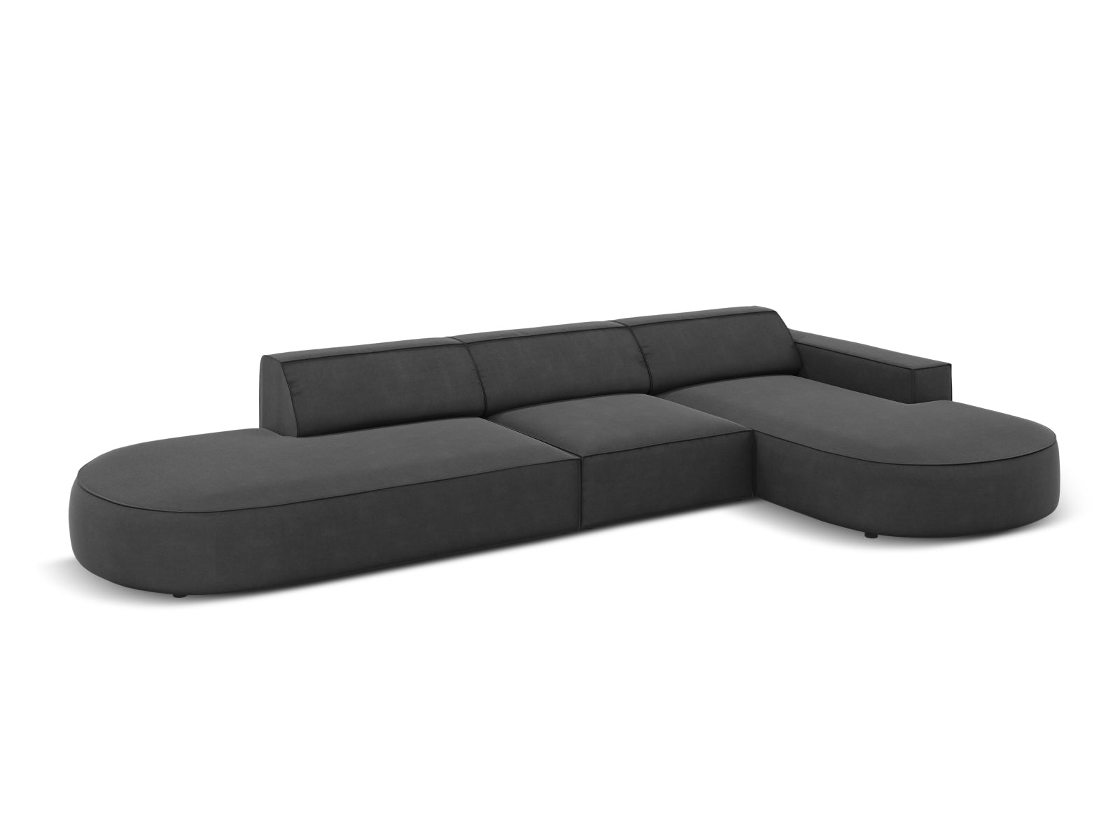 Jodie Velour modulares Ecksofa rechts 4 Sitzer in Grey präsentiert im Onlineshop von KAQTU Design AG. Ecksofa rechts ist von Micadoni