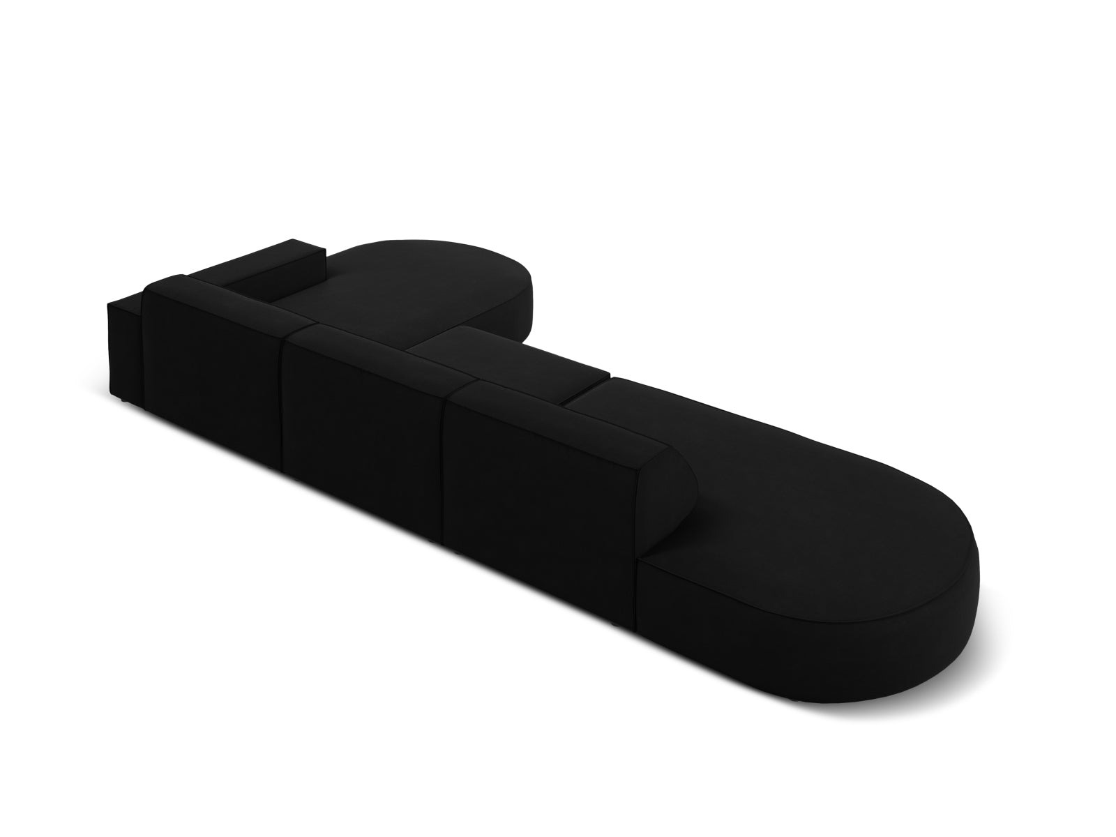 Jodie Velour modulares Ecksofa rechts 4 Sitzer in Black präsentiert im Onlineshop von KAQTU Design AG. Ecksofa rechts ist von Micadoni