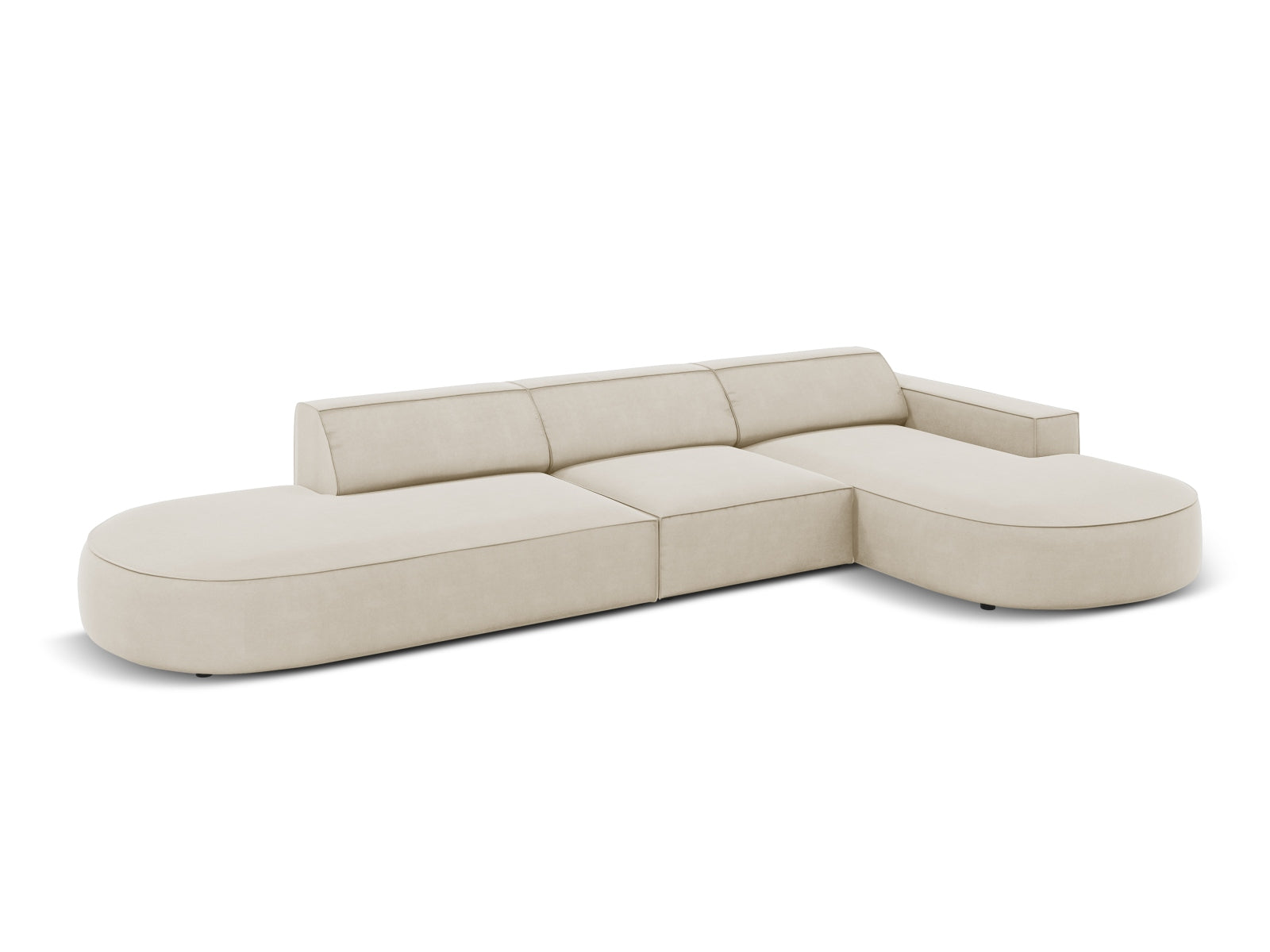 Jodie Velour modulares Ecksofa rechts 4 Sitzer in Dark Beige präsentiert im Onlineshop von KAQTU Design AG. Ecksofa rechts ist von Micadoni