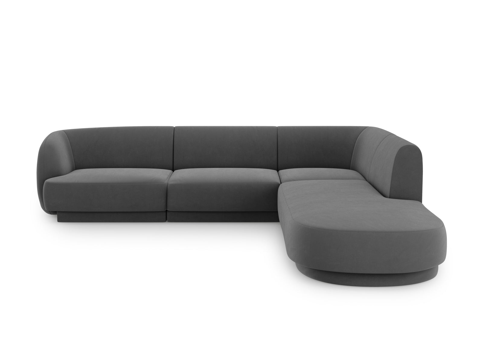 Miley Velour Ecksofa rechts 6 Sitzer in Grey-Bluvel präsentiert im Onlineshop von KAQTU Design AG. Ecksofa rechts ist von Micadoni