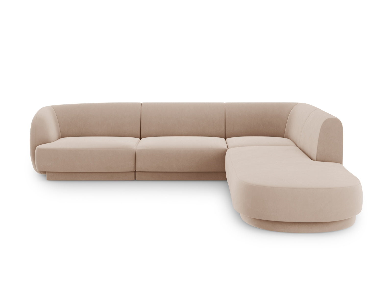 Miley Velour Ecksofa rechts 6 Sitzer in Cappuccino-Bluvel präsentiert im Onlineshop von KAQTU Design AG. Ecksofa rechts ist von Micadoni