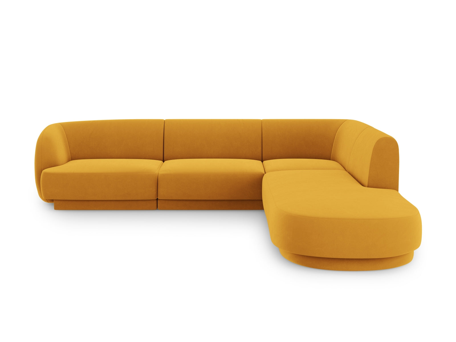 Miley Velour Ecksofa rechts 6 Sitzer in Yellow-Bluvel präsentiert im Onlineshop von KAQTU Design AG. Ecksofa rechts ist von Micadoni