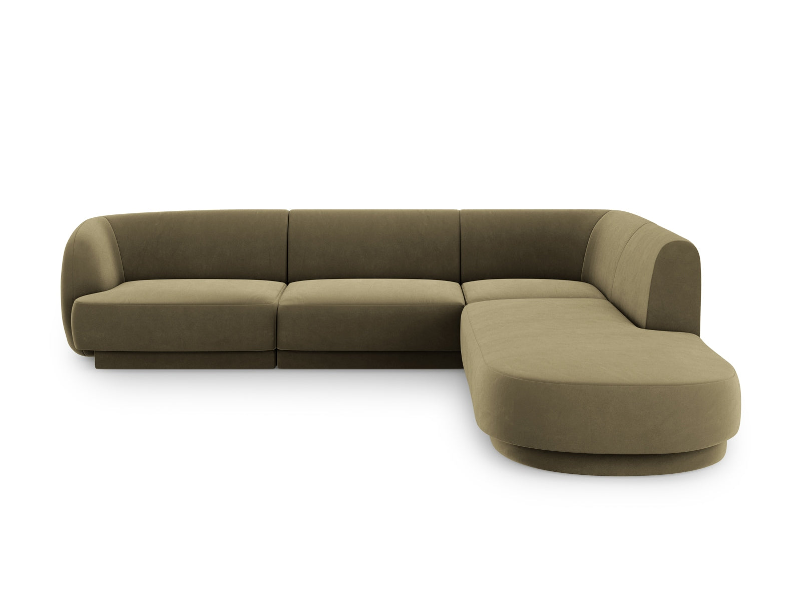 Miley Velour Ecksofa rechts 6 Sitzer in Green-Bluvel präsentiert im Onlineshop von KAQTU Design AG. Ecksofa rechts ist von Micadoni