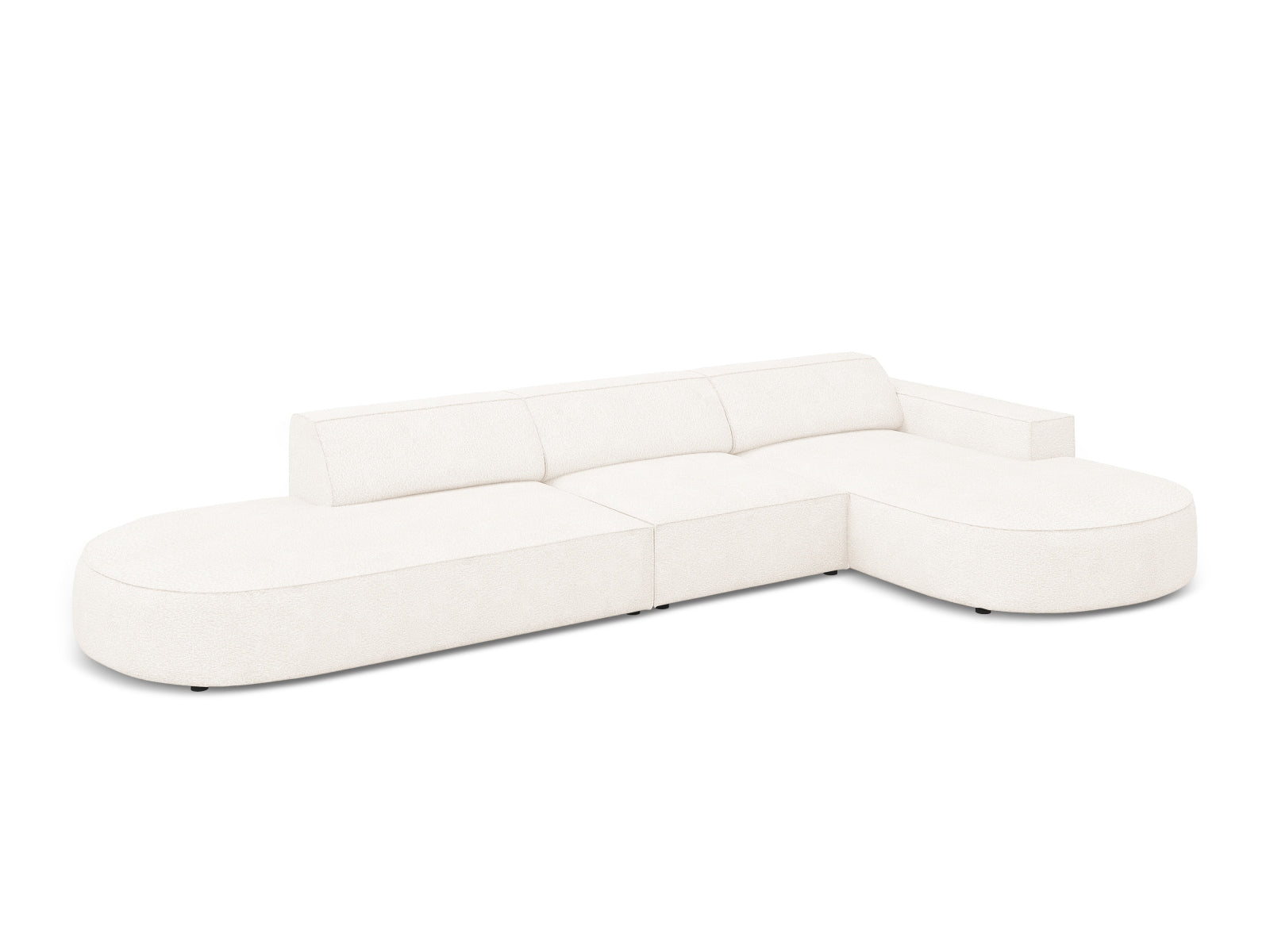 Jodie Boucle modulares Ecksofa rechts 4 Sitzer in Beige präsentiert im Onlineshop von KAQTU Design AG. Ecksofa rechts ist von Micadoni