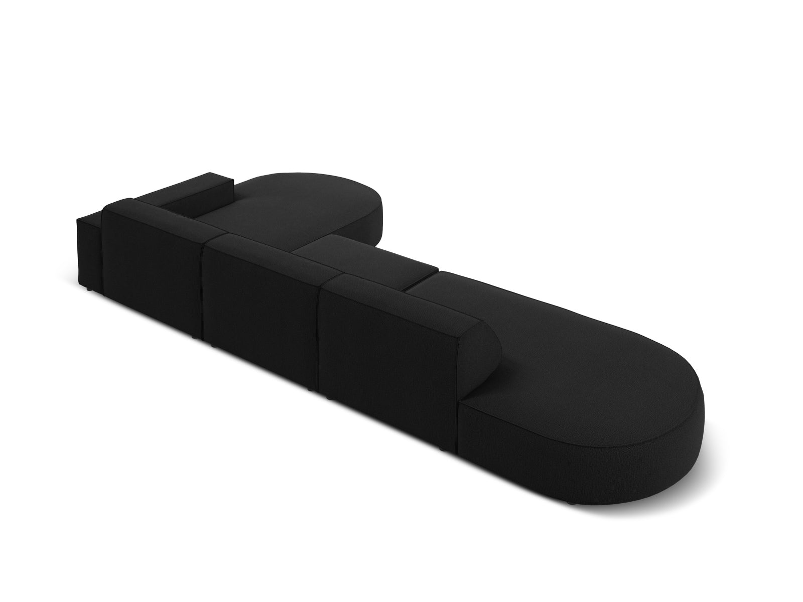 Jodie Modulares Ecksofa rechts 4 Sitzer in Black präsentiert im Onlineshop von KAQTU Design AG. Ecksofa rechts ist von Micadoni