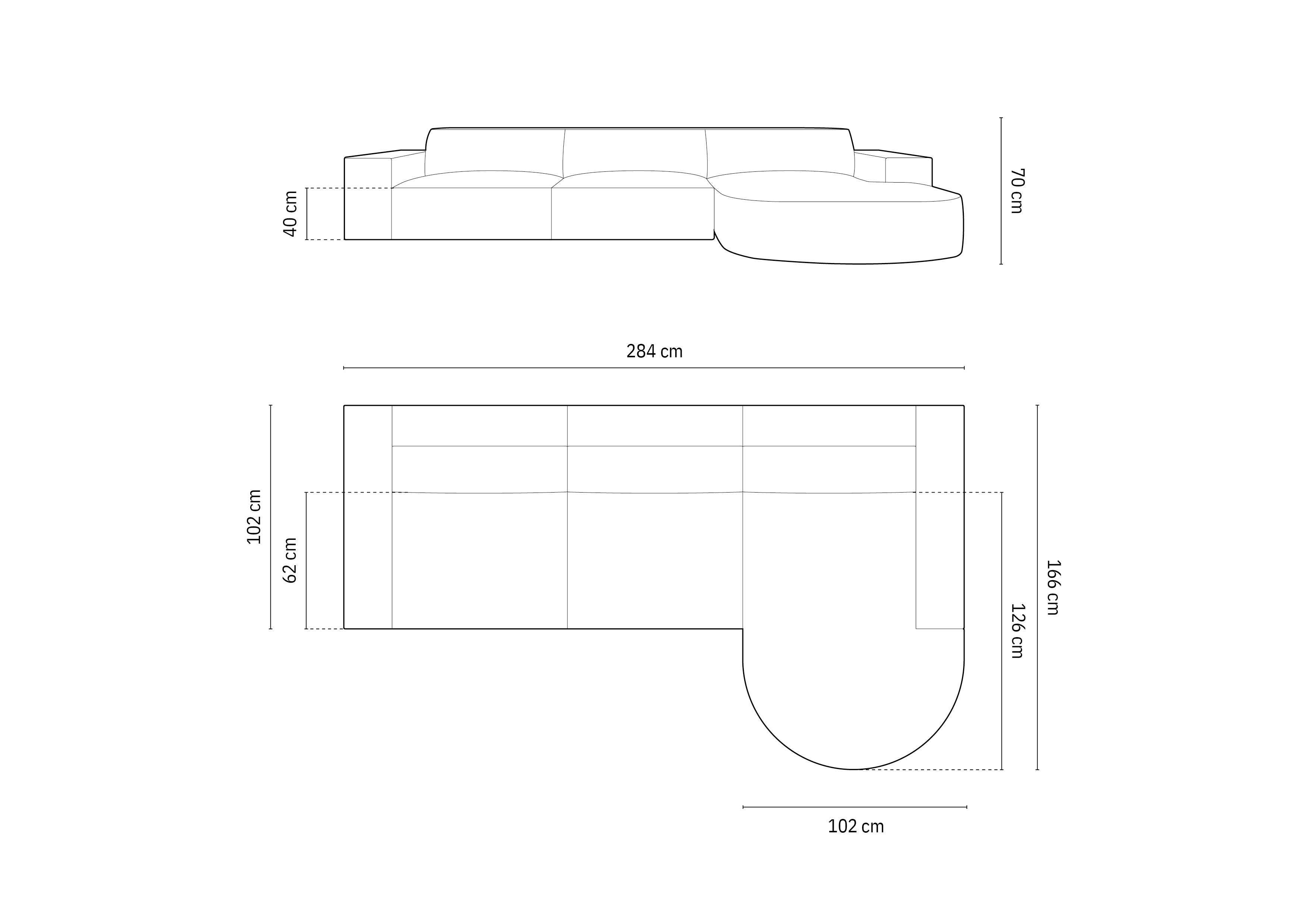 Jodie Boucle modulares Ecksofa rechts 4 Sitzer in Dark Blue präsentiert im Onlineshop von KAQTU Design AG. Ecksofa rechts ist von Micadoni