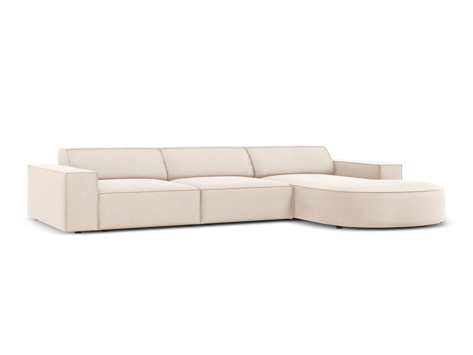 Jodie Velour modulares Ecksofa rechts 4 Sitzer in Light Beige präsentiert im Onlineshop von KAQTU Design AG. Ecksofa rechts ist von Micadoni