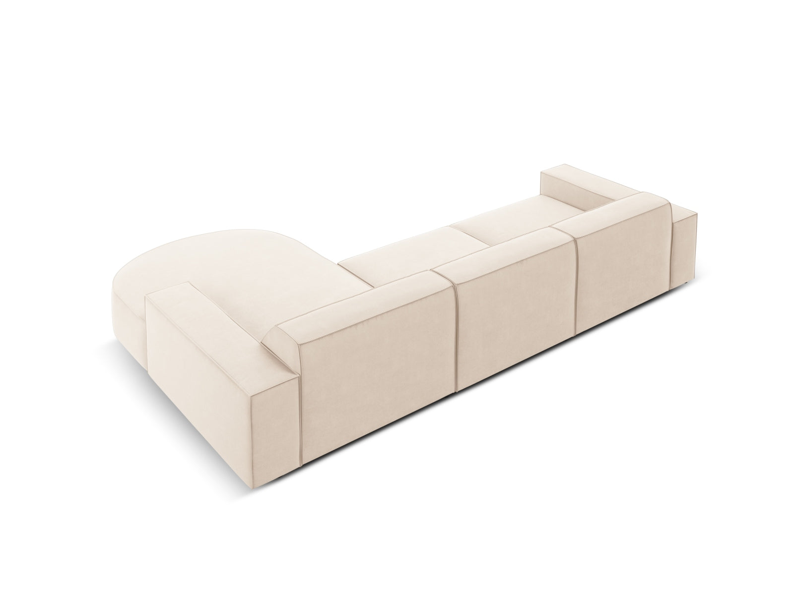 Jodie Velour modulares Ecksofa rechts 4 Sitzer in Light Beige präsentiert im Onlineshop von KAQTU Design AG. Ecksofa rechts ist von Micadoni