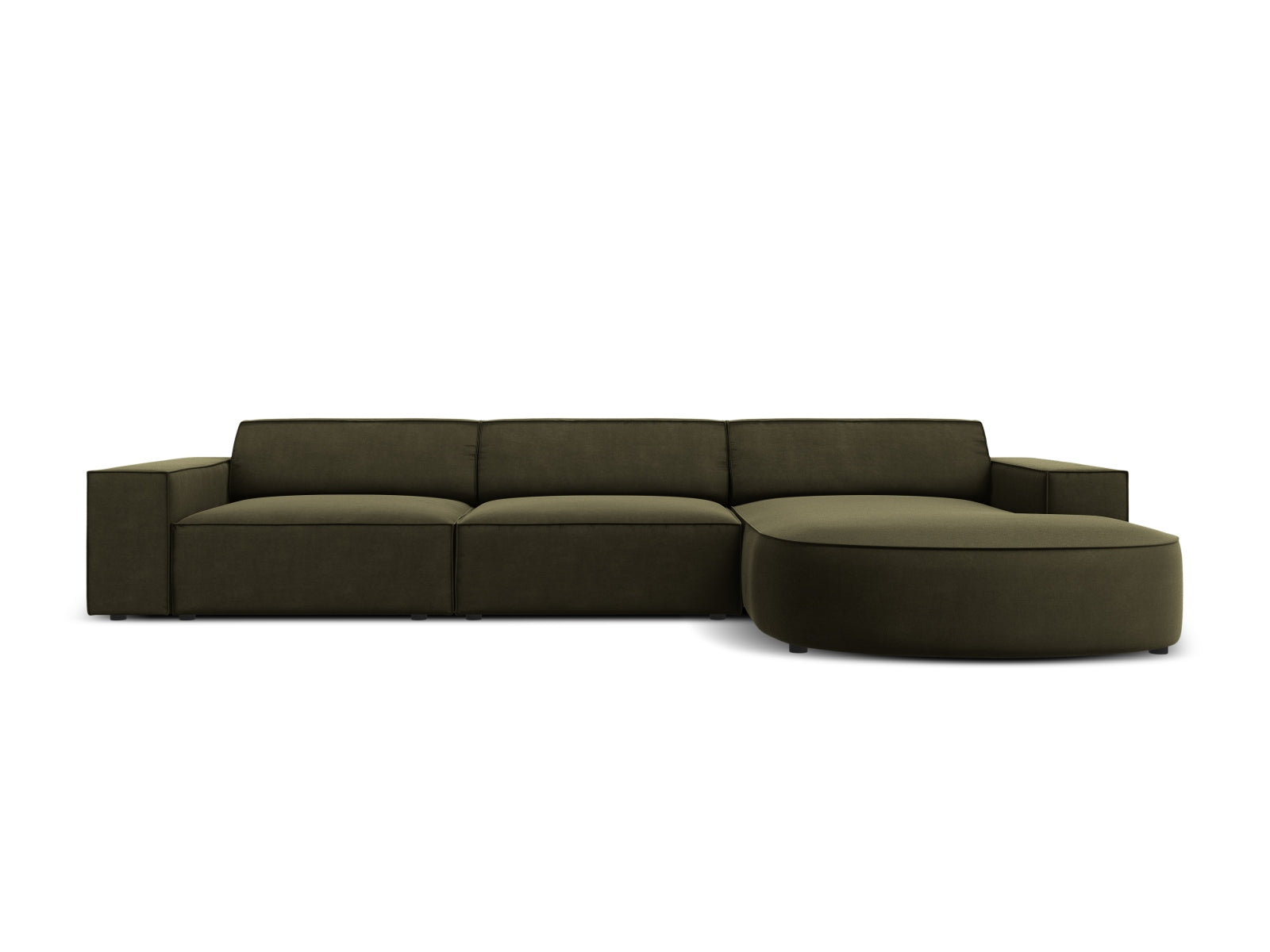 Jodie Velour modulares Ecksofa rechts 4 Sitzer in Green präsentiert im Onlineshop von KAQTU Design AG. Ecksofa rechts ist von Micadoni