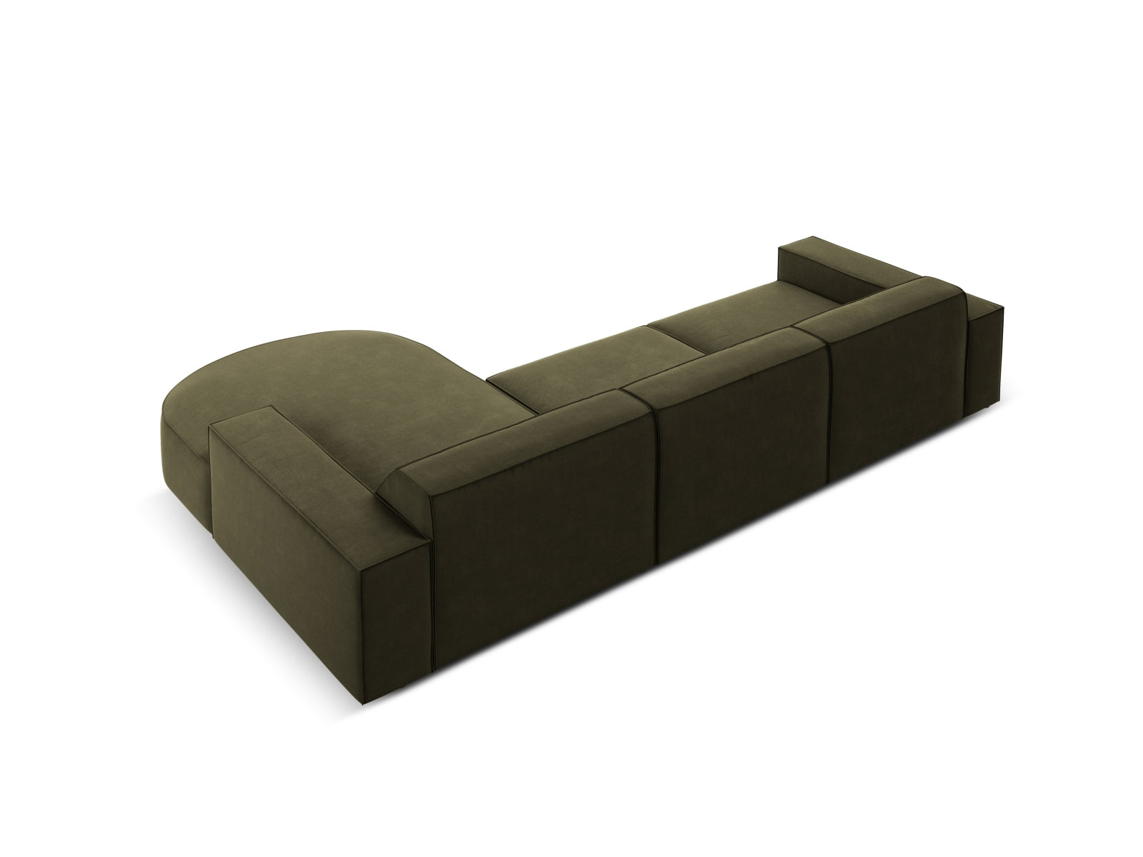 Jodie Velour modulares Ecksofa rechts 4 Sitzer in Green präsentiert im Onlineshop von KAQTU Design AG. Ecksofa rechts ist von Micadoni