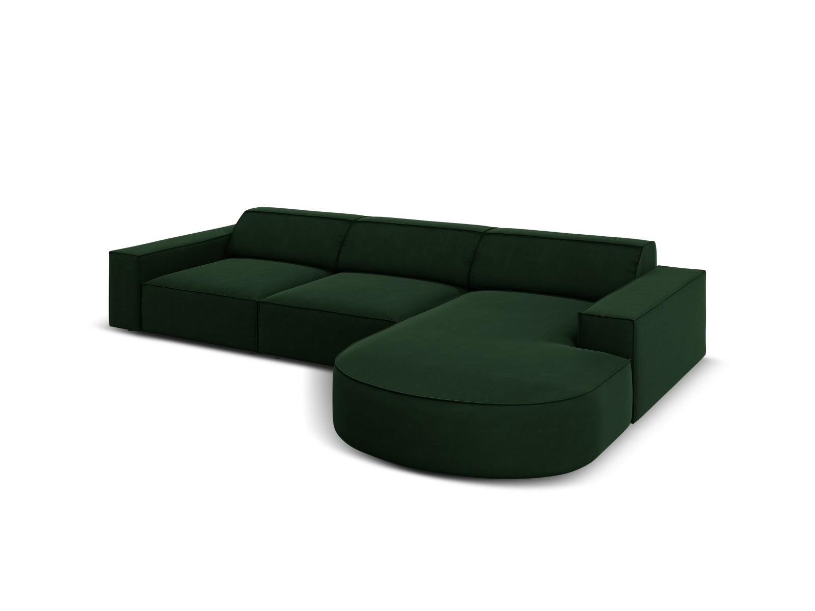Jodie Velour modulares Ecksofa rechts 4 Sitzer in Bottle Green präsentiert im Onlineshop von KAQTU Design AG. Ecksofa rechts ist von Micadoni