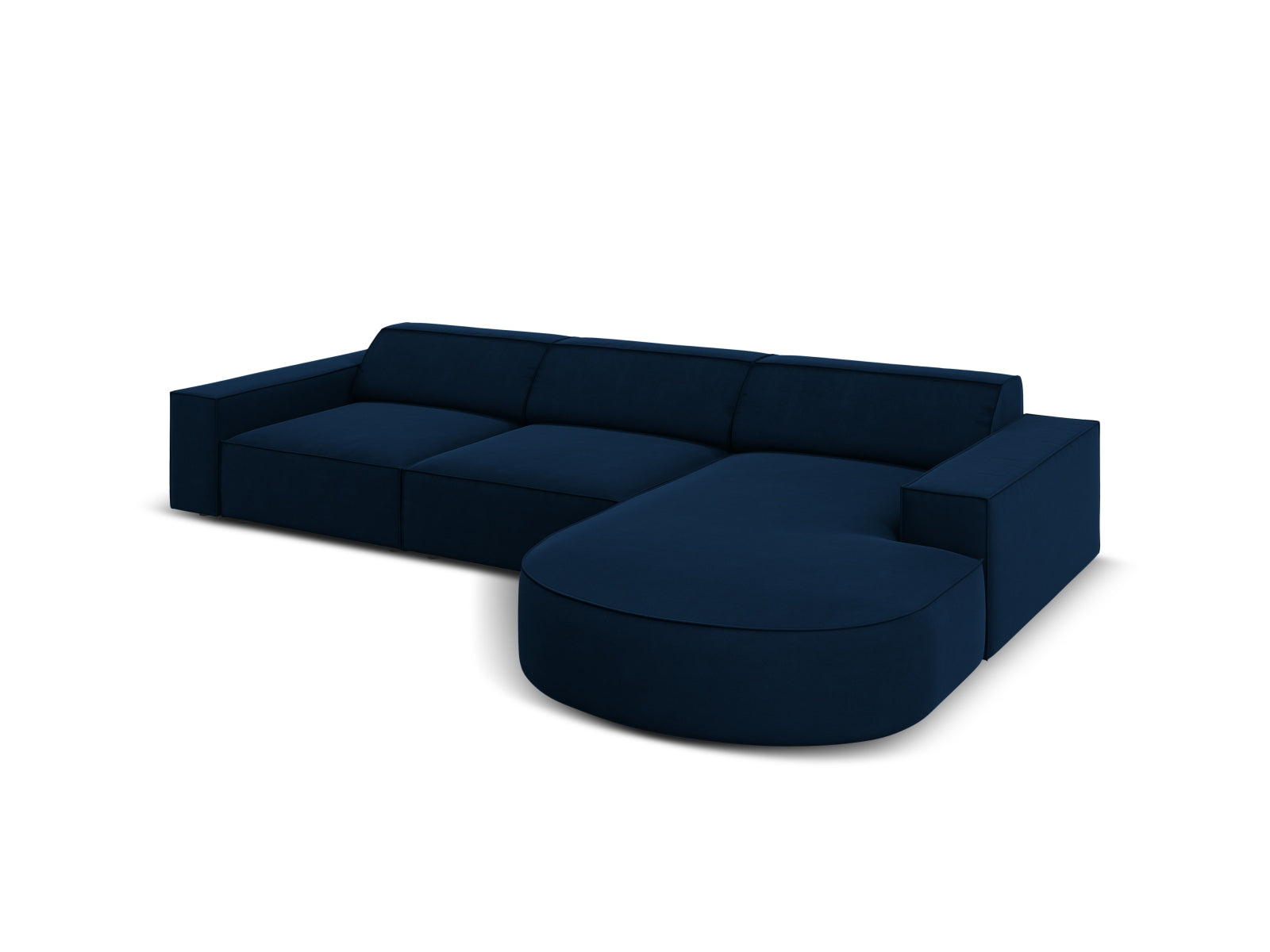 Jodie Velour modulares Ecksofa rechts 4 Sitzer in Royal Blue präsentiert im Onlineshop von KAQTU Design AG. Ecksofa rechts ist von Micadoni