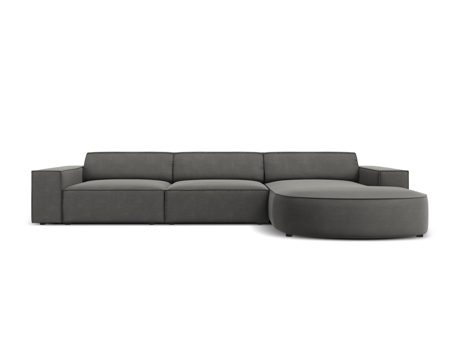 Jodie Velour modulares Ecksofa rechts 4 Sitzer in Light Grey präsentiert im Onlineshop von KAQTU Design AG. Ecksofa rechts ist von Micadoni