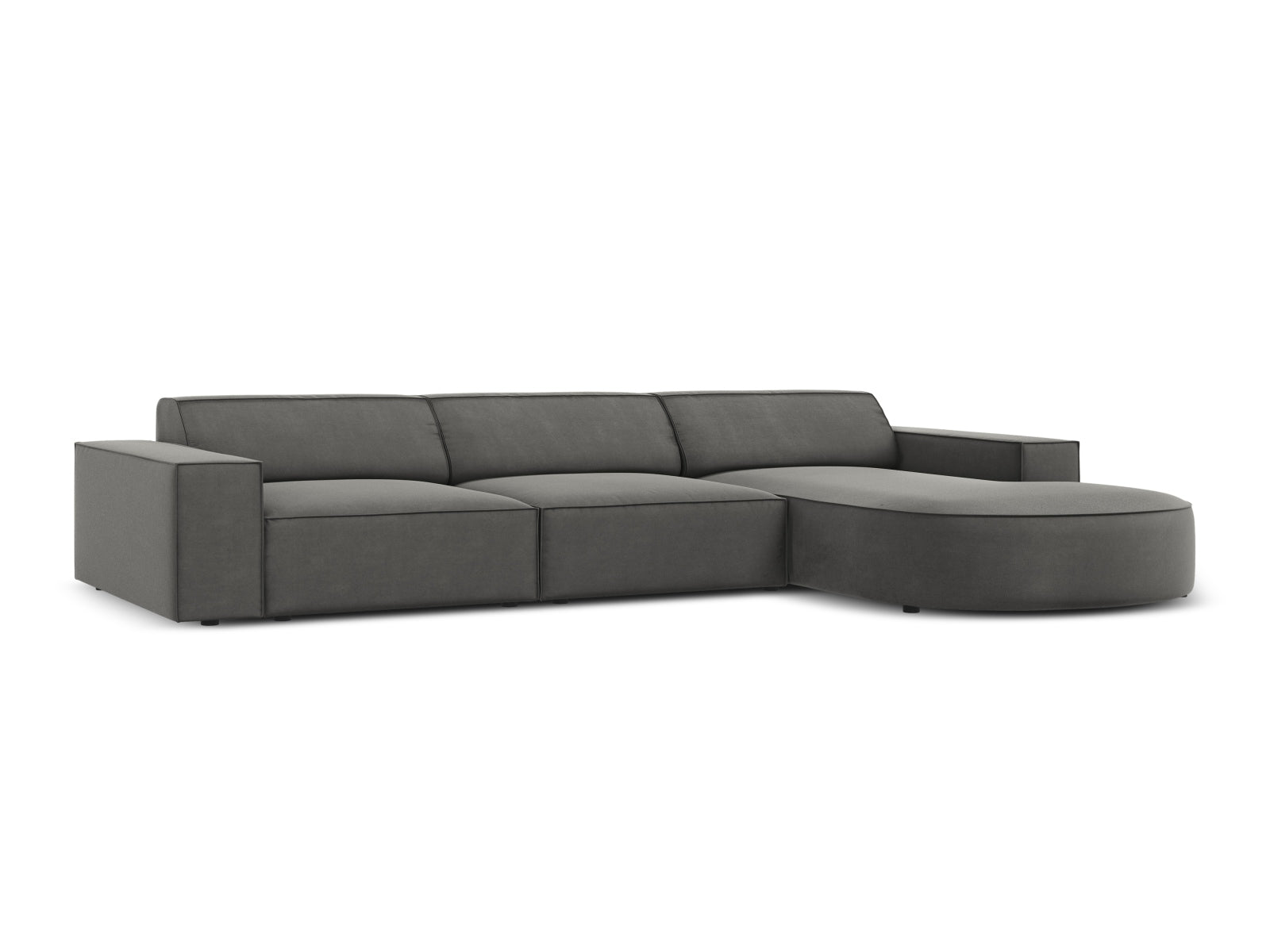 Jodie Velour modulares Ecksofa rechts 4 Sitzer in Light Grey präsentiert im Onlineshop von KAQTU Design AG. Ecksofa rechts ist von Micadoni