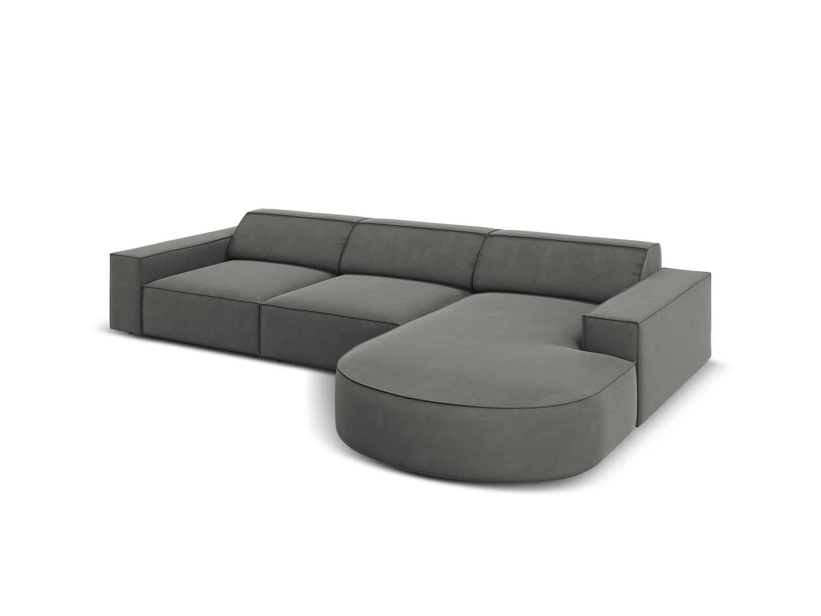 Jodie Velour modulares Ecksofa rechts 4 Sitzer in Light Grey präsentiert im Onlineshop von KAQTU Design AG. Ecksofa rechts ist von Micadoni