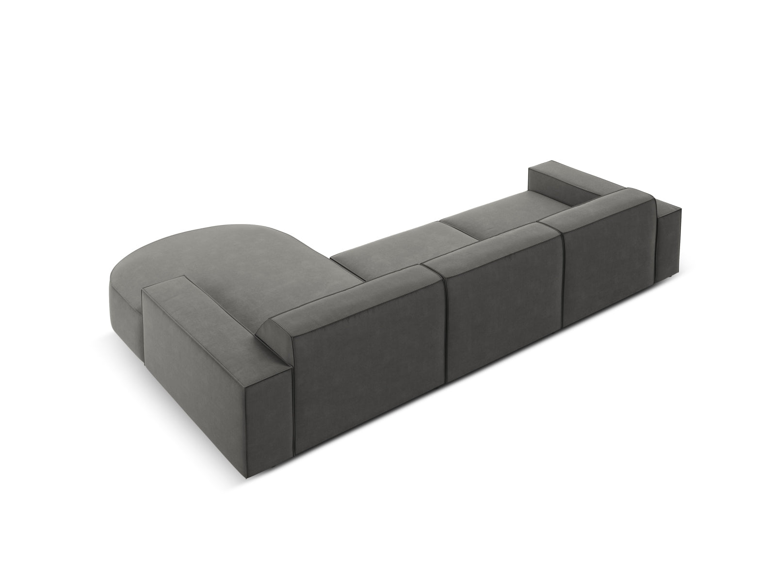 Jodie Velour modulares Ecksofa rechts 4 Sitzer in Light Grey präsentiert im Onlineshop von KAQTU Design AG. Ecksofa rechts ist von Micadoni