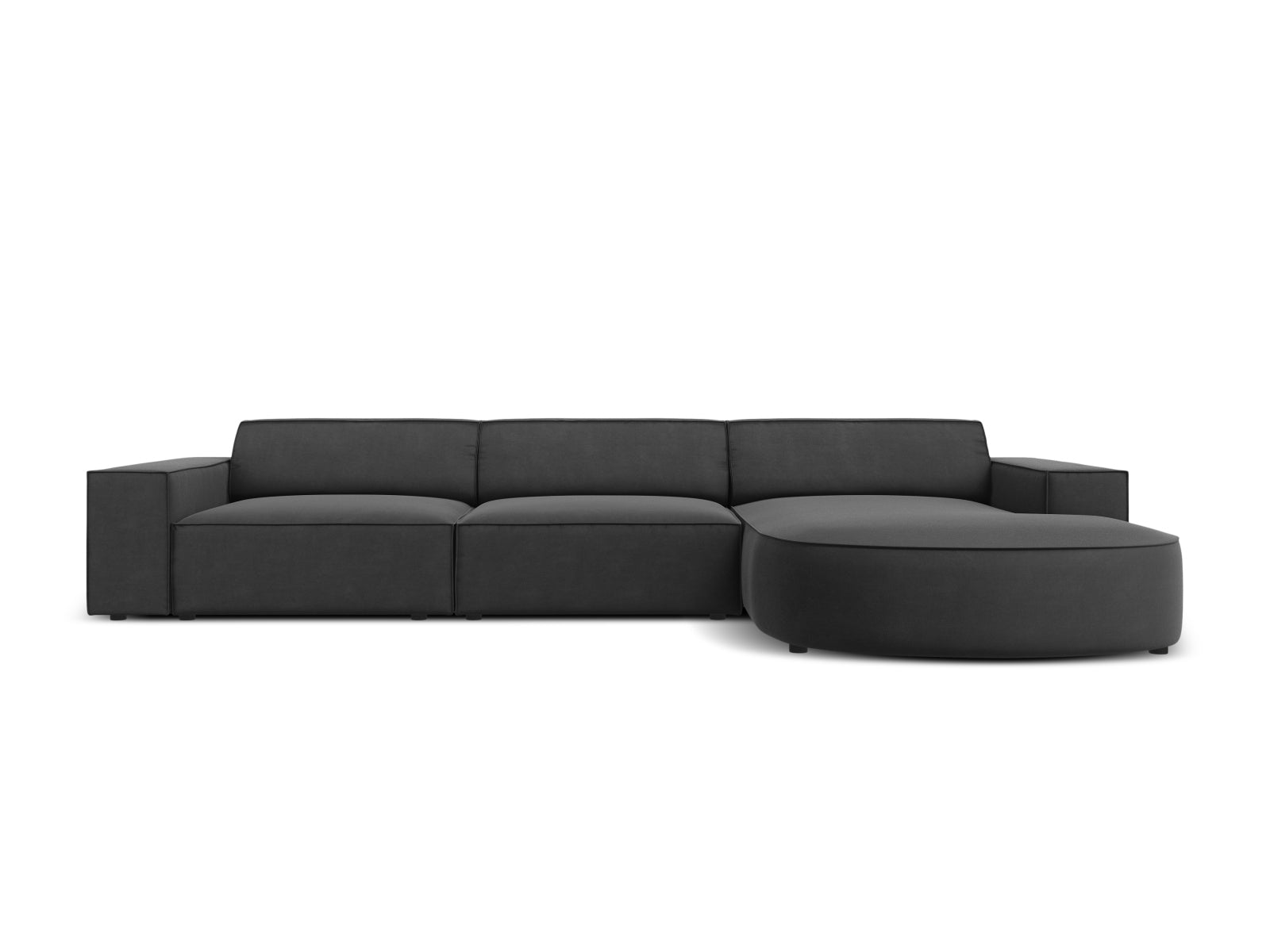 Jodie Velour modulares Ecksofa rechts 4 Sitzer in Grey präsentiert im Onlineshop von KAQTU Design AG. Ecksofa rechts ist von Micadoni
