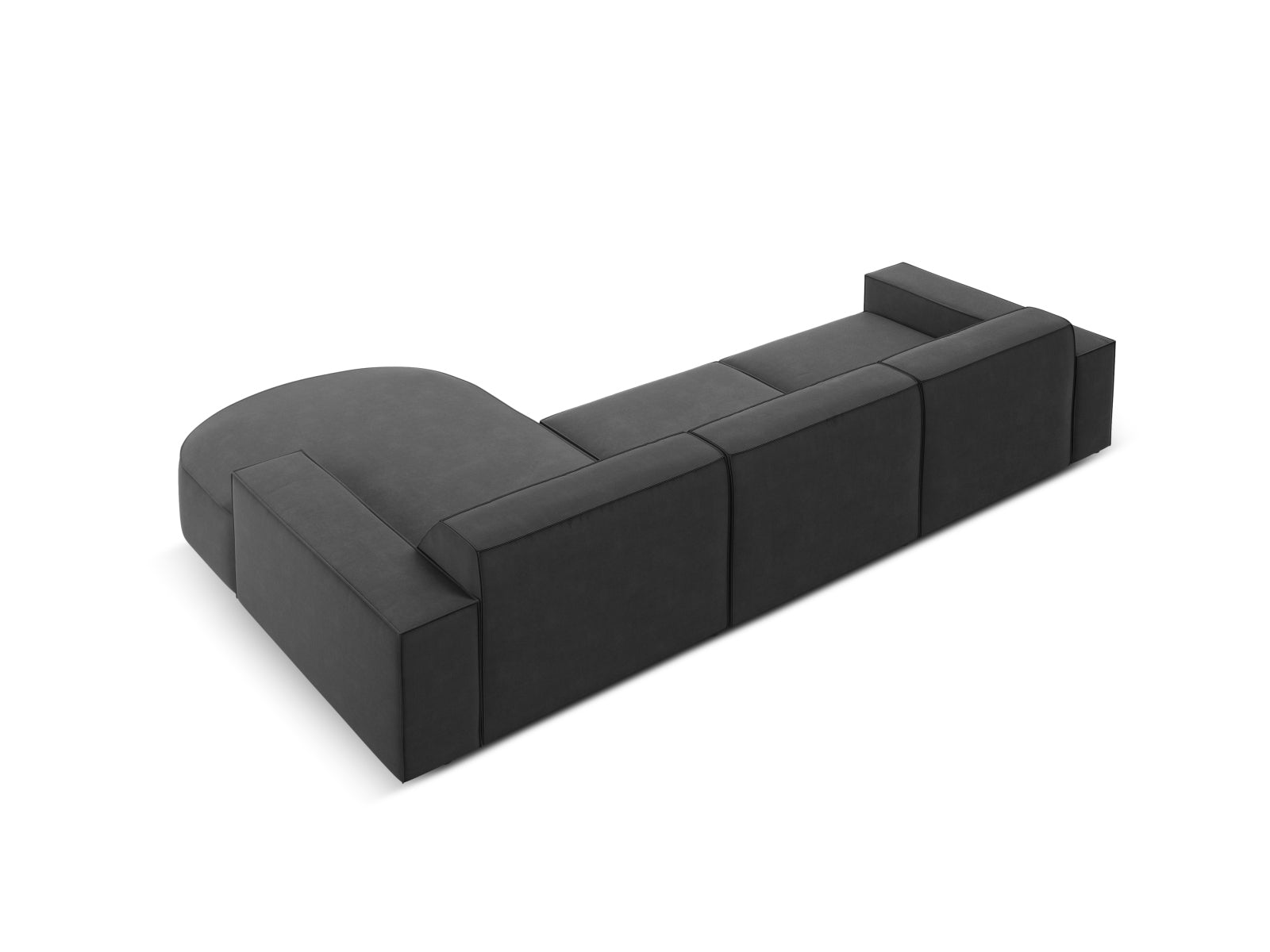 Jodie Velour modulares Ecksofa rechts 4 Sitzer in Grey präsentiert im Onlineshop von KAQTU Design AG. Ecksofa rechts ist von Micadoni