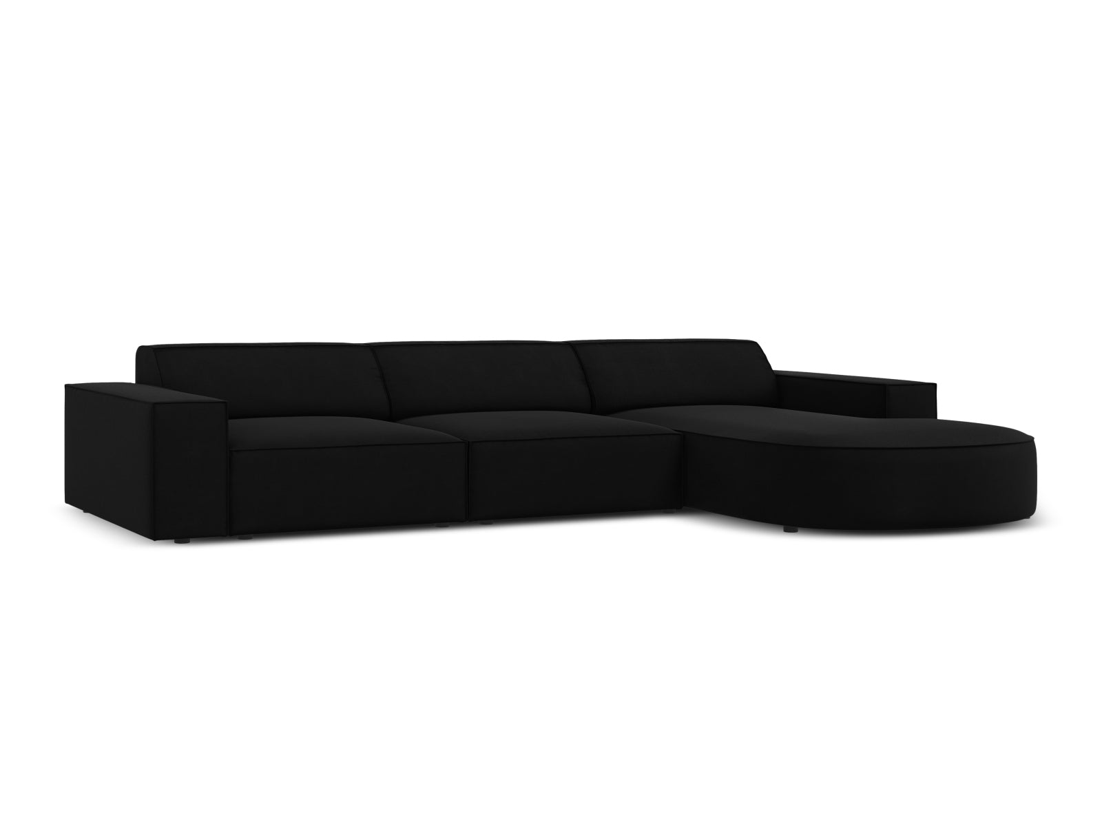 Jodie Velour modulares Ecksofa rechts 4 Sitzer in Black präsentiert im Onlineshop von KAQTU Design AG. Ecksofa rechts ist von Micadoni