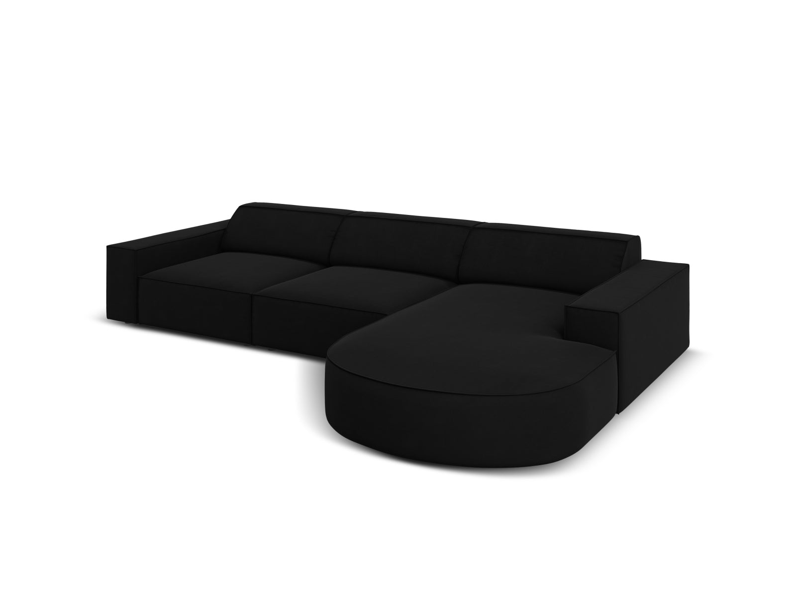 Jodie Velour modulares Ecksofa rechts 4 Sitzer in Black präsentiert im Onlineshop von KAQTU Design AG. Ecksofa rechts ist von Micadoni