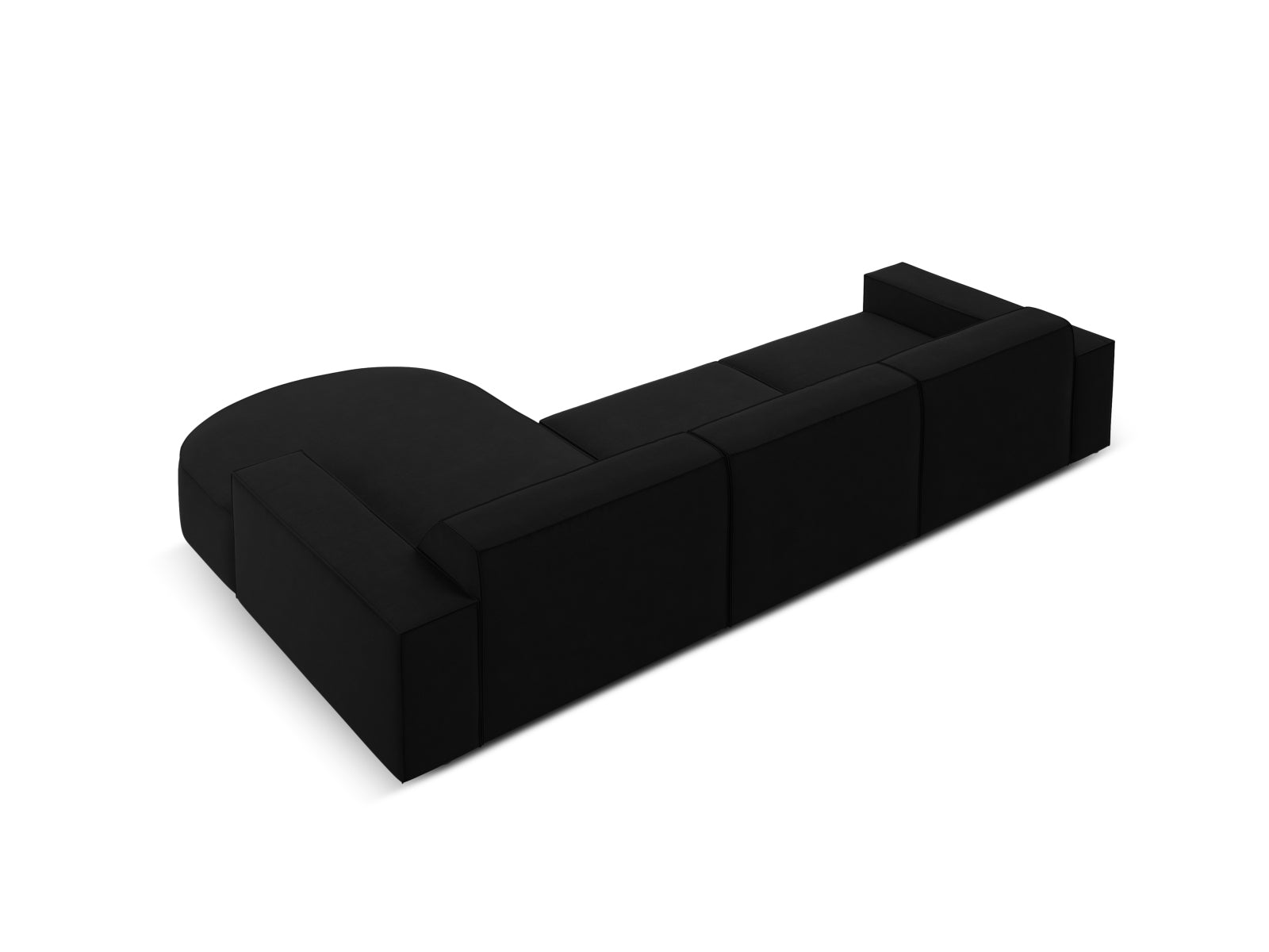 Jodie Velour modulares Ecksofa rechts 4 Sitzer in Black präsentiert im Onlineshop von KAQTU Design AG. Ecksofa rechts ist von Micadoni