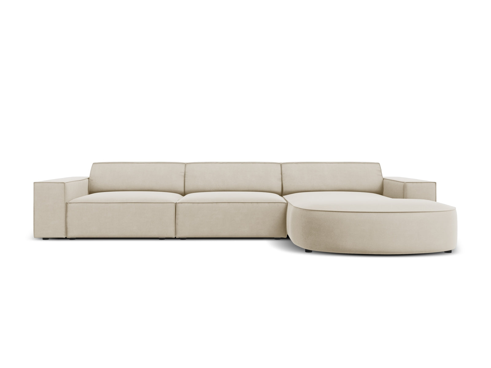 Jodie Velour modulares Ecksofa rechts 4 Sitzer in Dark Beige präsentiert im Onlineshop von KAQTU Design AG. Ecksofa rechts ist von Micadoni