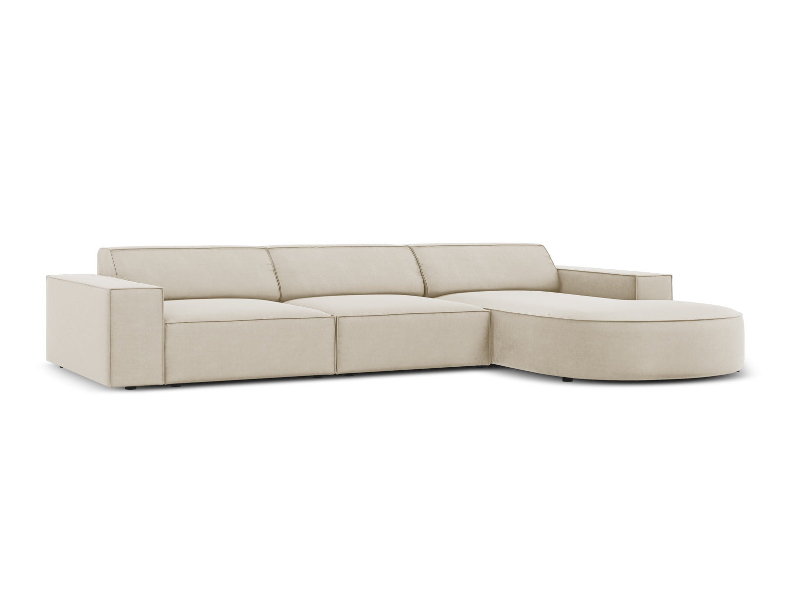Jodie Velour modulares Ecksofa rechts 4 Sitzer in Dark Beige präsentiert im Onlineshop von KAQTU Design AG. Ecksofa rechts ist von Micadoni