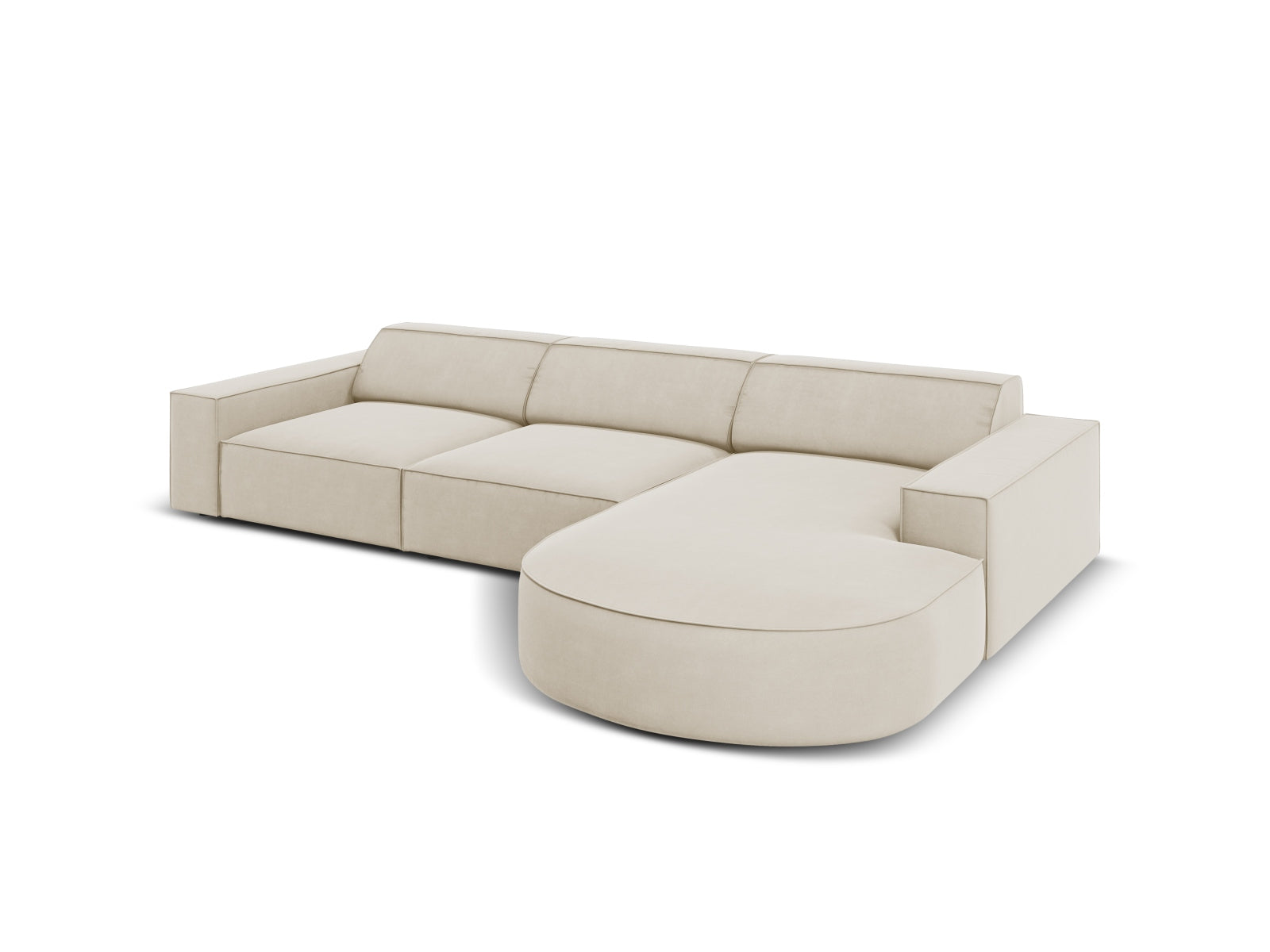 Jodie Velour modulares Ecksofa rechts 4 Sitzer in Dark Beige präsentiert im Onlineshop von KAQTU Design AG. Ecksofa rechts ist von Micadoni