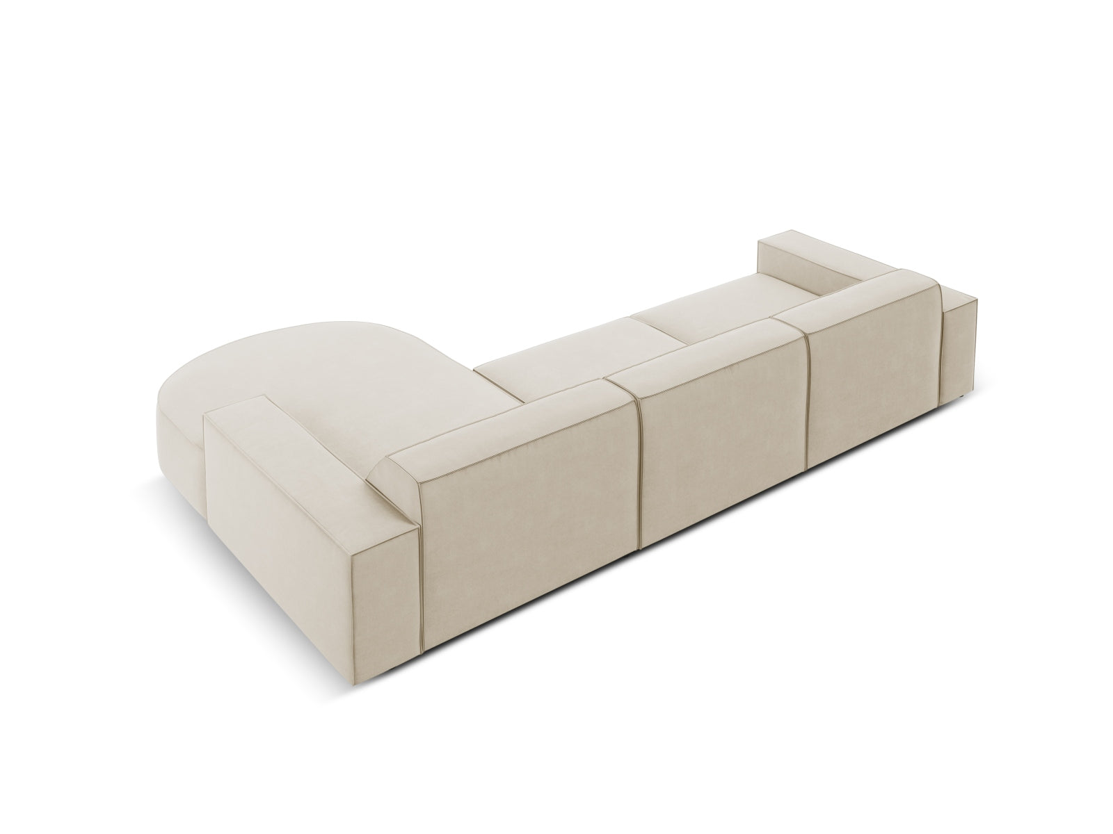 Jodie Velour modulares Ecksofa rechts 4 Sitzer in Dark Beige präsentiert im Onlineshop von KAQTU Design AG. Ecksofa rechts ist von Micadoni