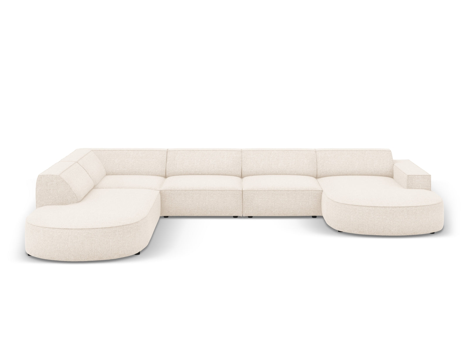 Jodie Modulares Panoramic Ecksofa links 7 Sitzer in Light Beige präsentiert im Onlineshop von KAQTU Design AG. Ecksofa links ist von Micadoni