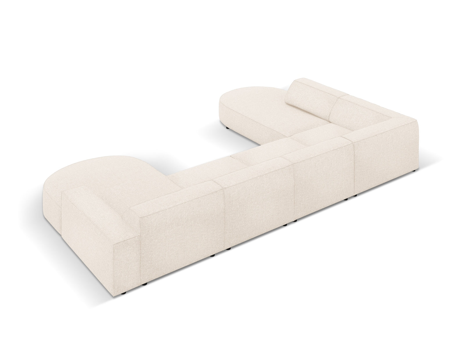 Jodie Modulares Panoramic Ecksofa links 7 Sitzer in Light Beige präsentiert im Onlineshop von KAQTU Design AG. Ecksofa links ist von Micadoni