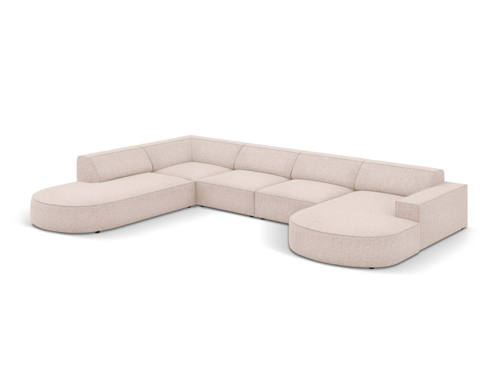 Jodie Modulares Panoramic Ecksofa links 7 Sitzer in Beige präsentiert im Onlineshop von KAQTU Design AG. Ecksofa links ist von Micadoni