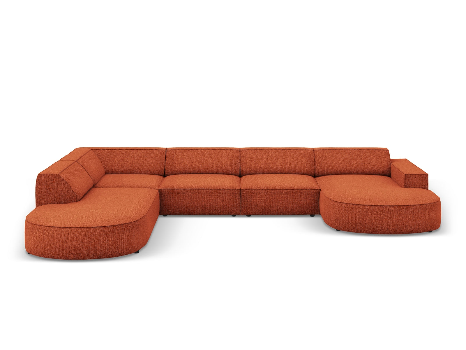Jodie Modulares Panoramic Ecksofa links 7 Sitzer in Terracotta präsentiert im Onlineshop von KAQTU Design AG. Ecksofa links ist von Micadoni