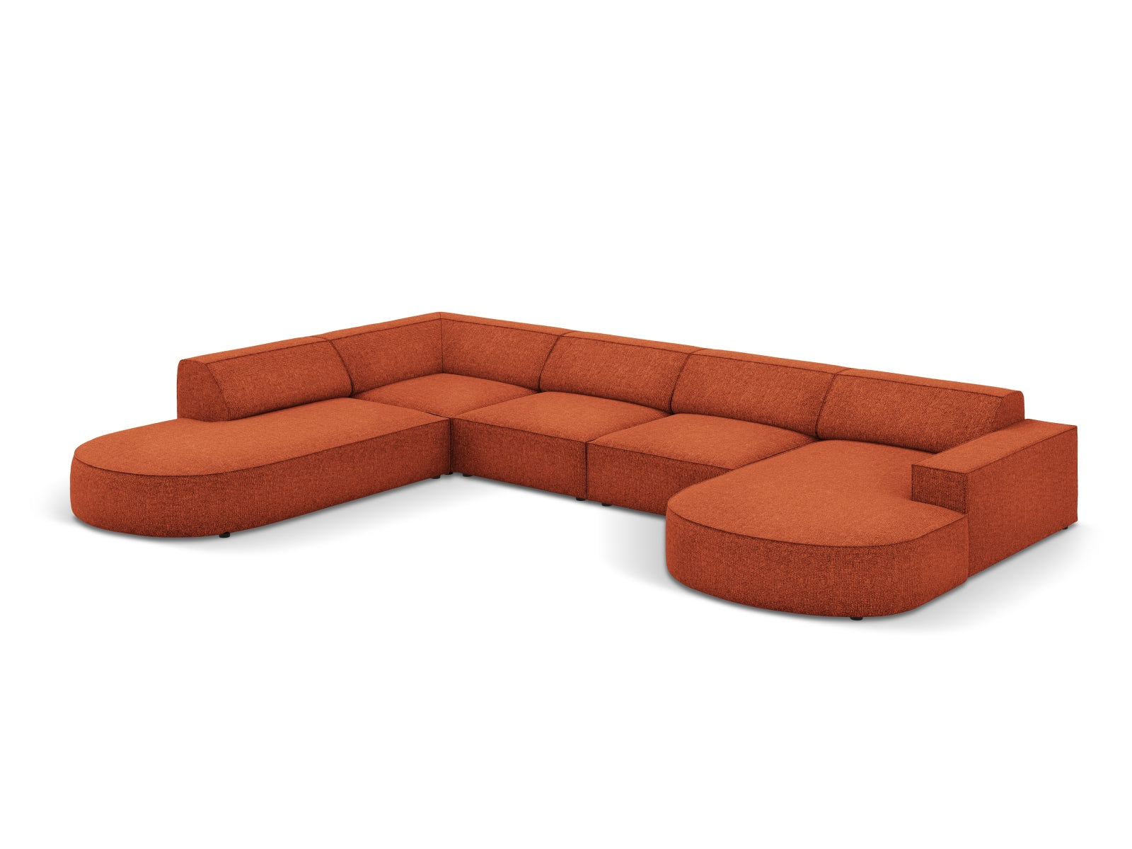 Jodie Modulares Panoramic Ecksofa links 7 Sitzer in Terracotta präsentiert im Onlineshop von KAQTU Design AG. Ecksofa links ist von Micadoni