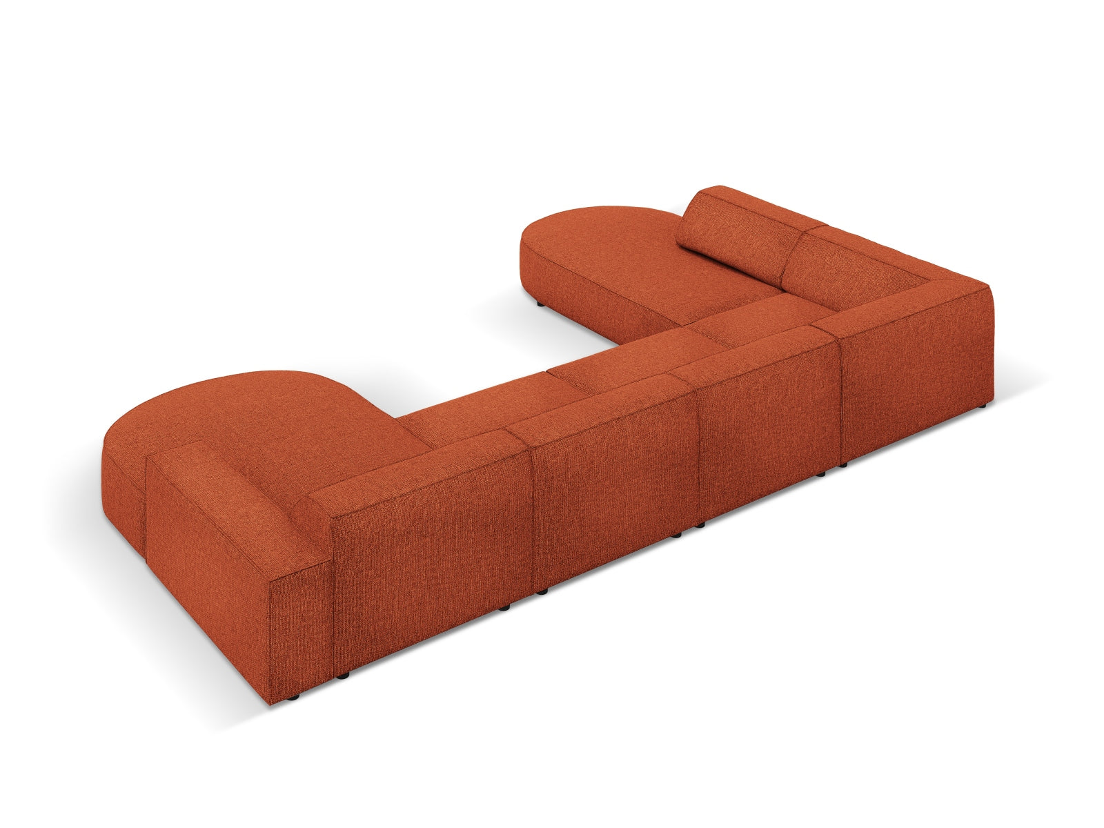 Jodie Modulares Panoramic Ecksofa links 7 Sitzer in Terracotta präsentiert im Onlineshop von KAQTU Design AG. Ecksofa links ist von Micadoni