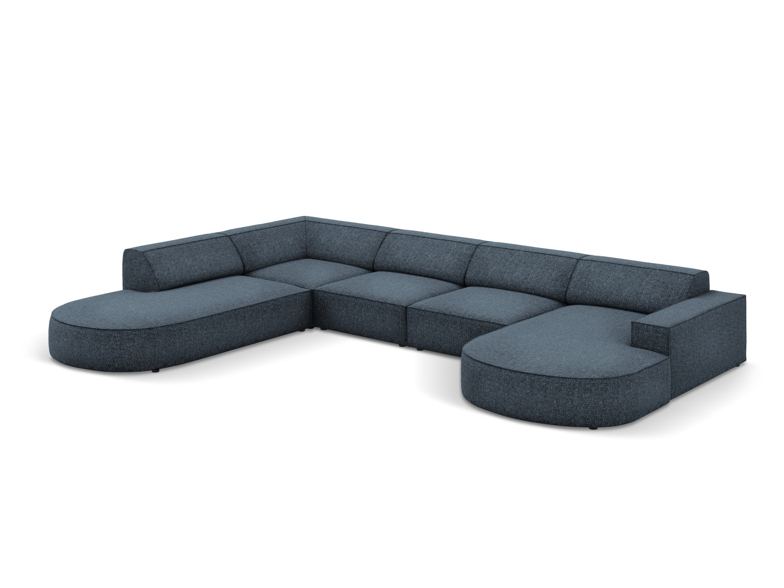 Jodie Modulares Panoramic Ecksofa links 7 Sitzer in Royal Blue präsentiert im Onlineshop von KAQTU Design AG. Ecksofa links ist von Micadoni