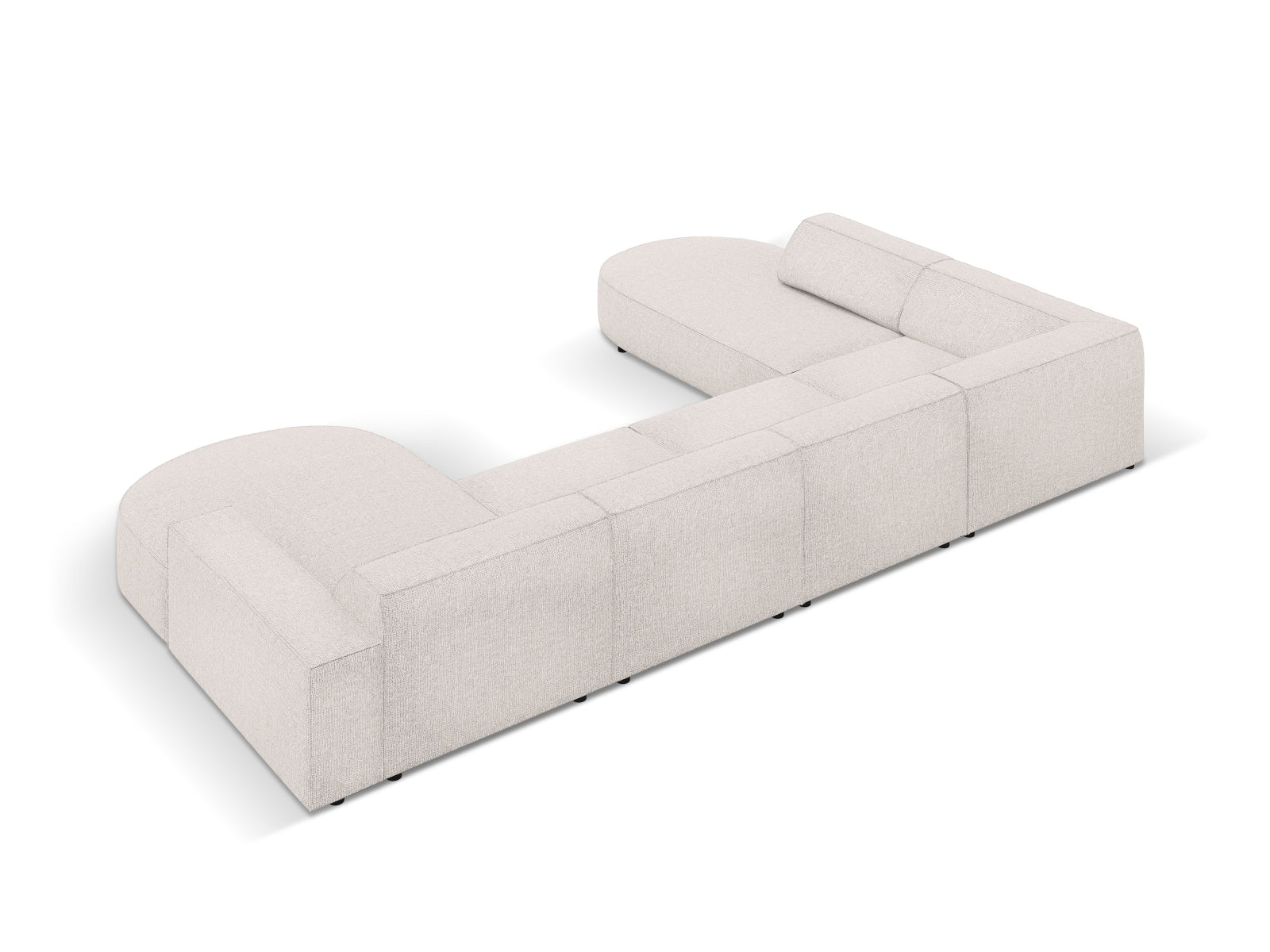 Jodie Modulares Panoramic Ecksofa links 7 Sitzer in Light Grey präsentiert im Onlineshop von KAQTU Design AG. Ecksofa links ist von Micadoni