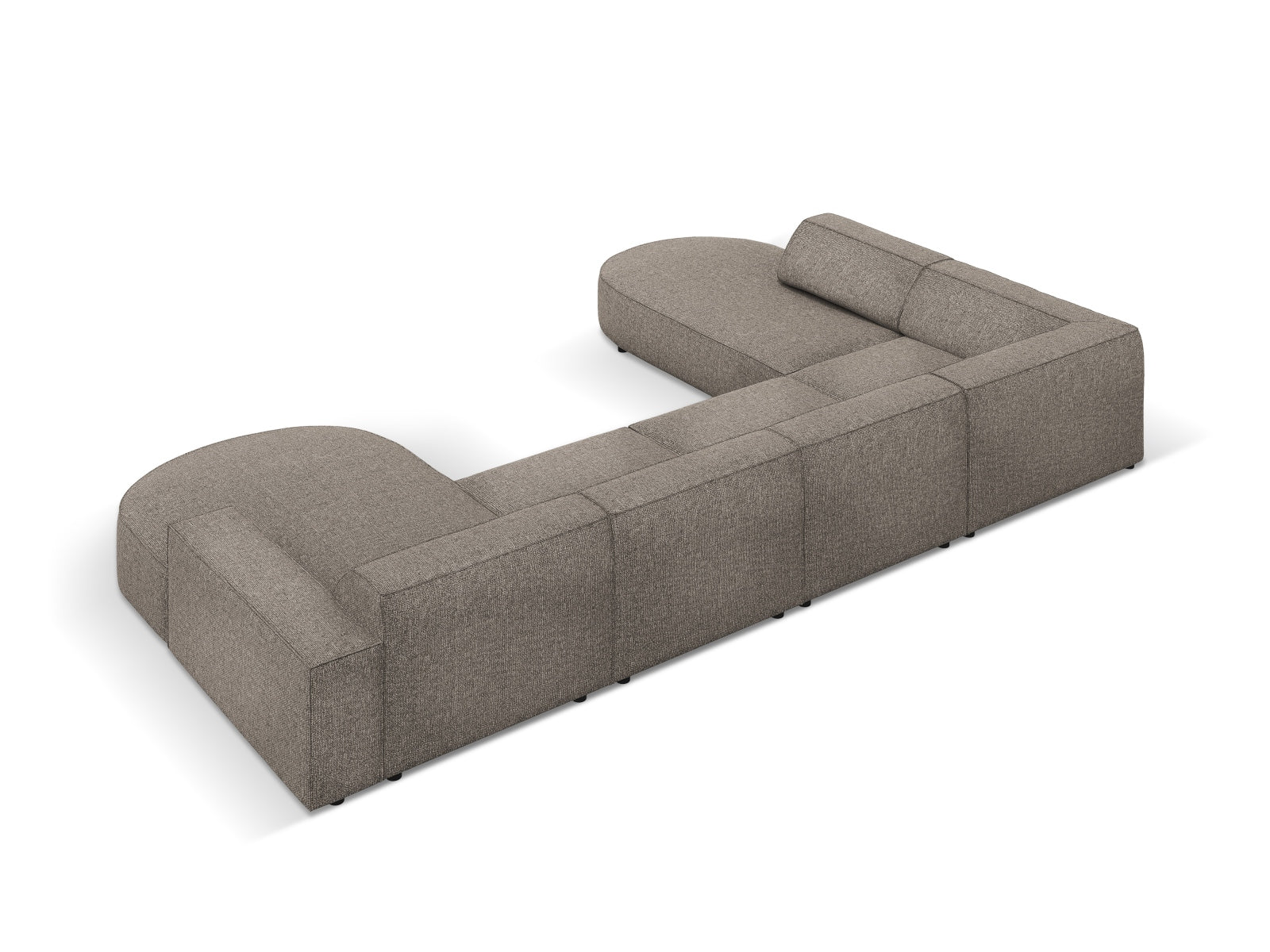 Jodie Modulares Panoramic Ecksofa links 7 Sitzer in Grey präsentiert im Onlineshop von KAQTU Design AG. Ecksofa links ist von Micadoni