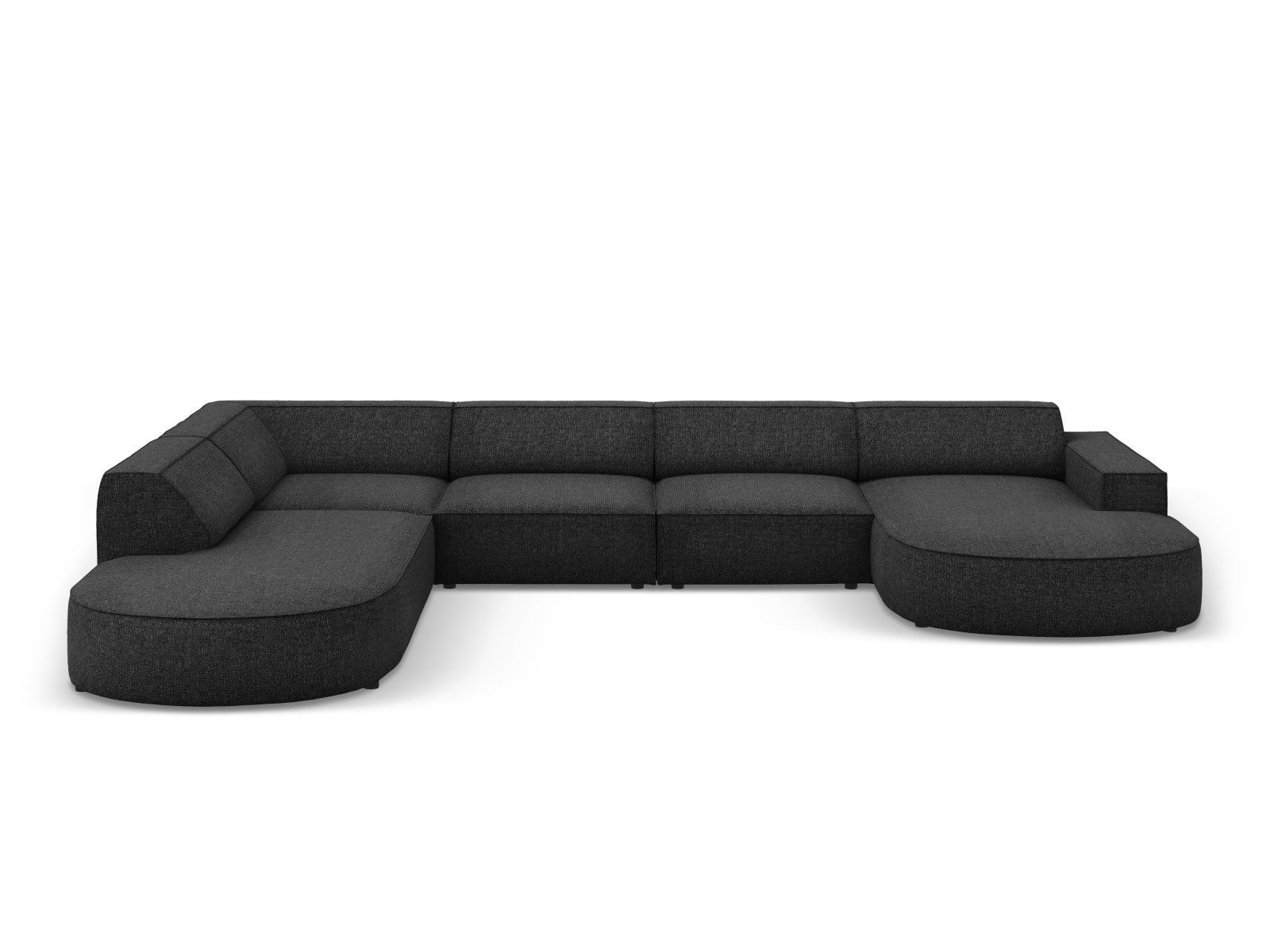 Jodie Modulares Panoramic Ecksofa links 7 Sitzer in Black präsentiert im Onlineshop von KAQTU Design AG. Ecksofa links ist von Micadoni