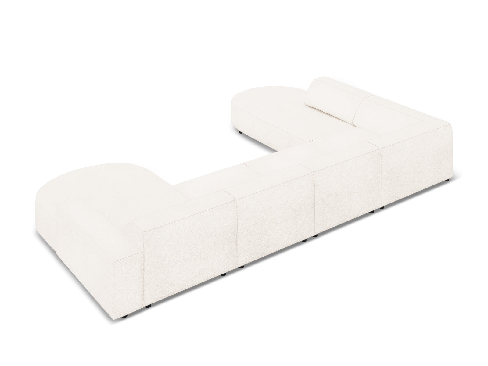 Jodie Boucle modulares Panoramic Ecksofa links 7 Sitzer in Beige präsentiert im Onlineshop von KAQTU Design AG. Ecksofa links ist von Micadoni