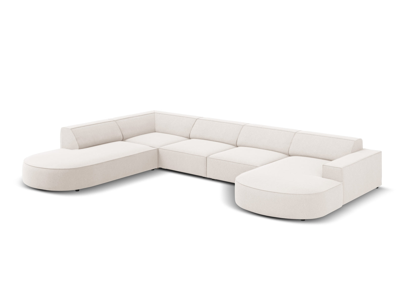 Jodie Modulares Panoramic Ecksofa links 7 Sitzer in Light Beige präsentiert im Onlineshop von KAQTU Design AG. Ecksofa links ist von Micadoni