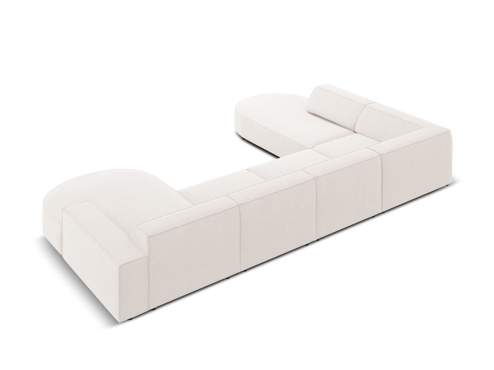 Jodie Modulares Panoramic Ecksofa links 7 Sitzer in Light Beige präsentiert im Onlineshop von KAQTU Design AG. Ecksofa links ist von Micadoni