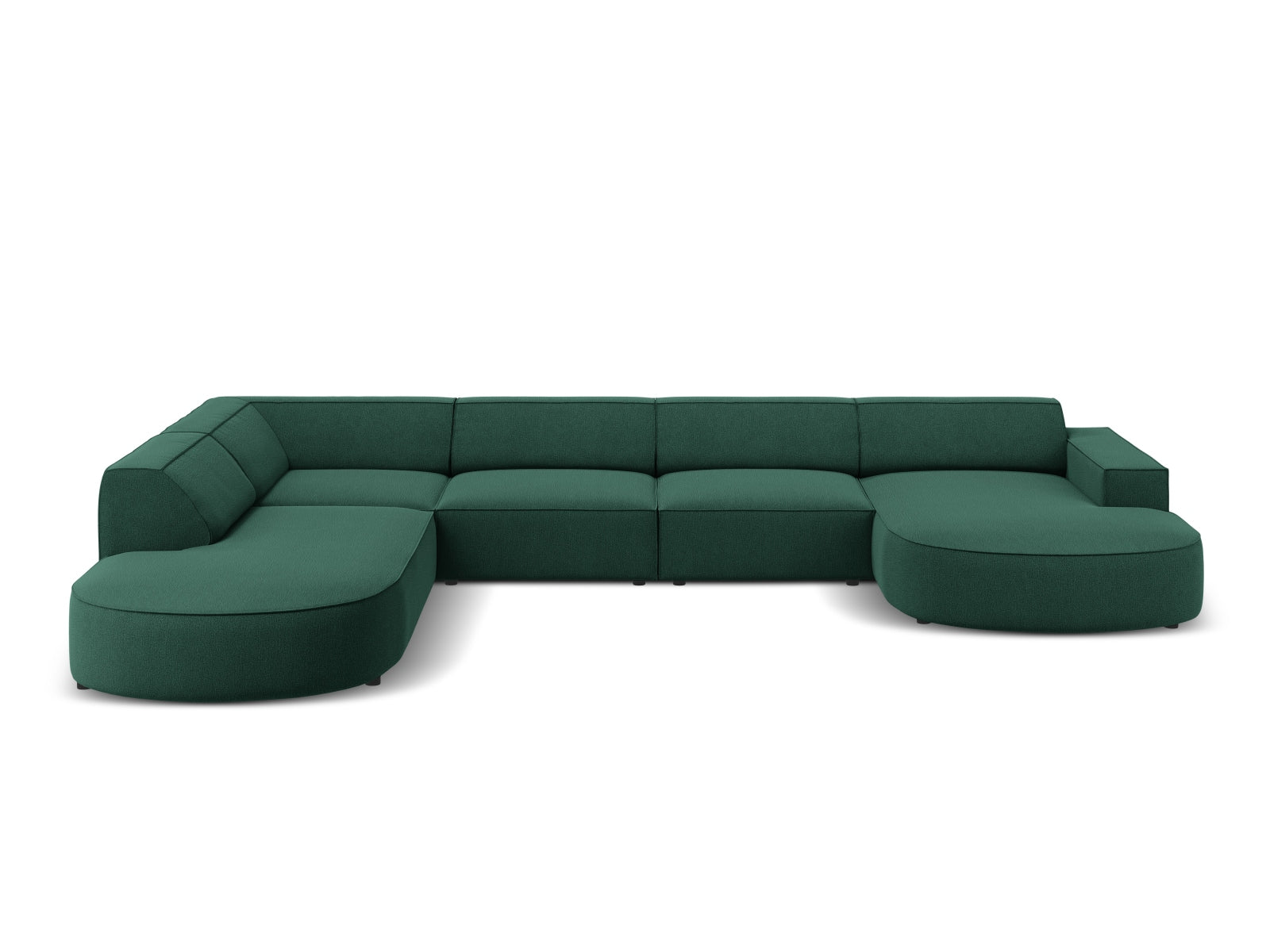 Jodie Modulares Panoramic Ecksofa links 7 Sitzer in Green präsentiert im Onlineshop von KAQTU Design AG. Ecksofa links ist von Micadoni