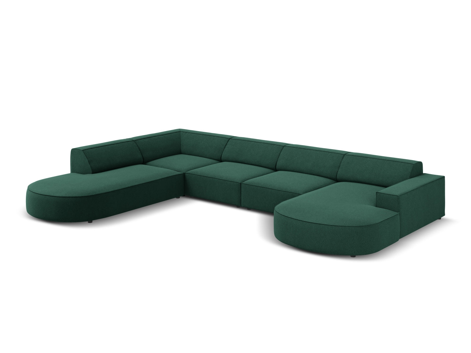 Jodie Modulares Panoramic Ecksofa links 7 Sitzer in Green präsentiert im Onlineshop von KAQTU Design AG. Ecksofa links ist von Micadoni
