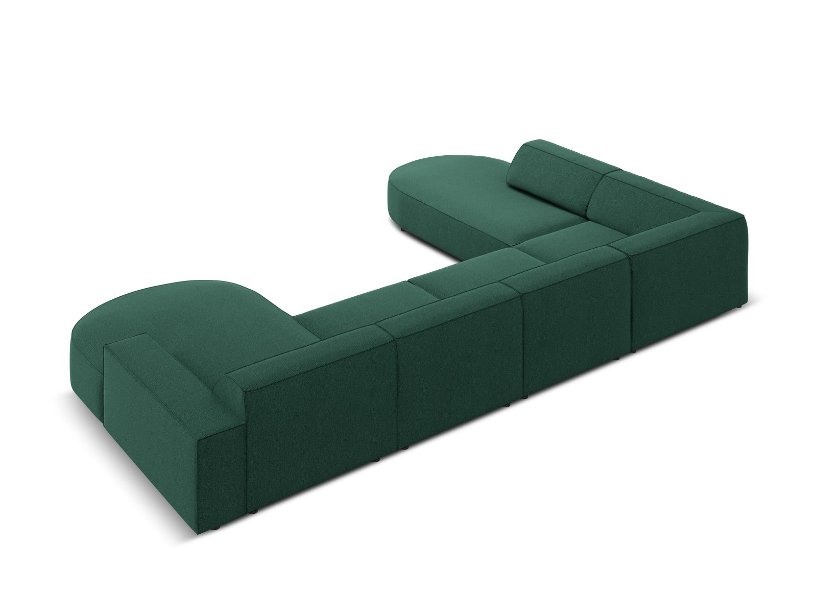Jodie Modulares Panoramic Ecksofa links 7 Sitzer in Green präsentiert im Onlineshop von KAQTU Design AG. Ecksofa links ist von Micadoni